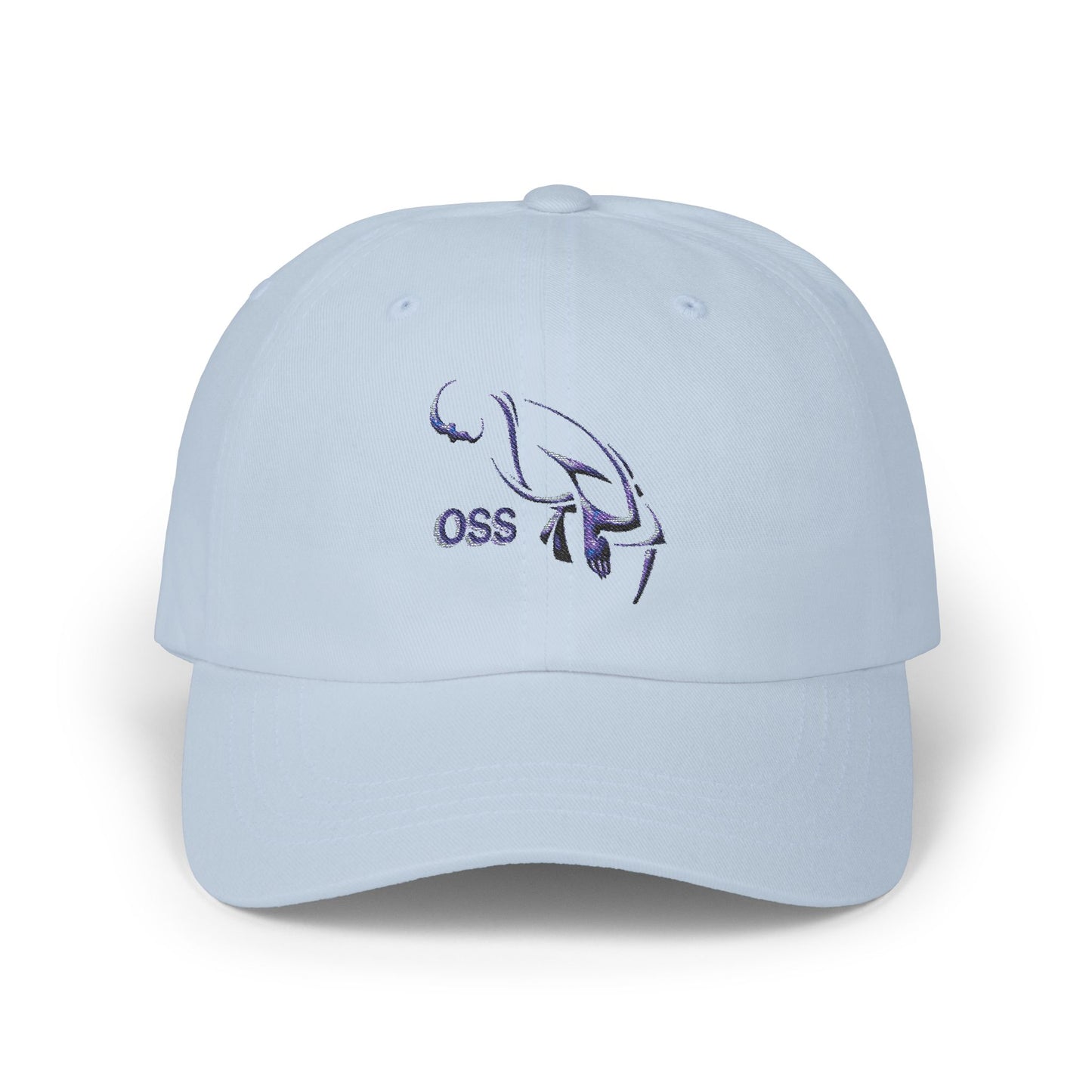 Oss Martial Arts Classic Dad Cap with OSS Design, Casual Sports Hat, Gift for Dad, Summer Accessory, Adjustable White Cap, Trendy Headwear