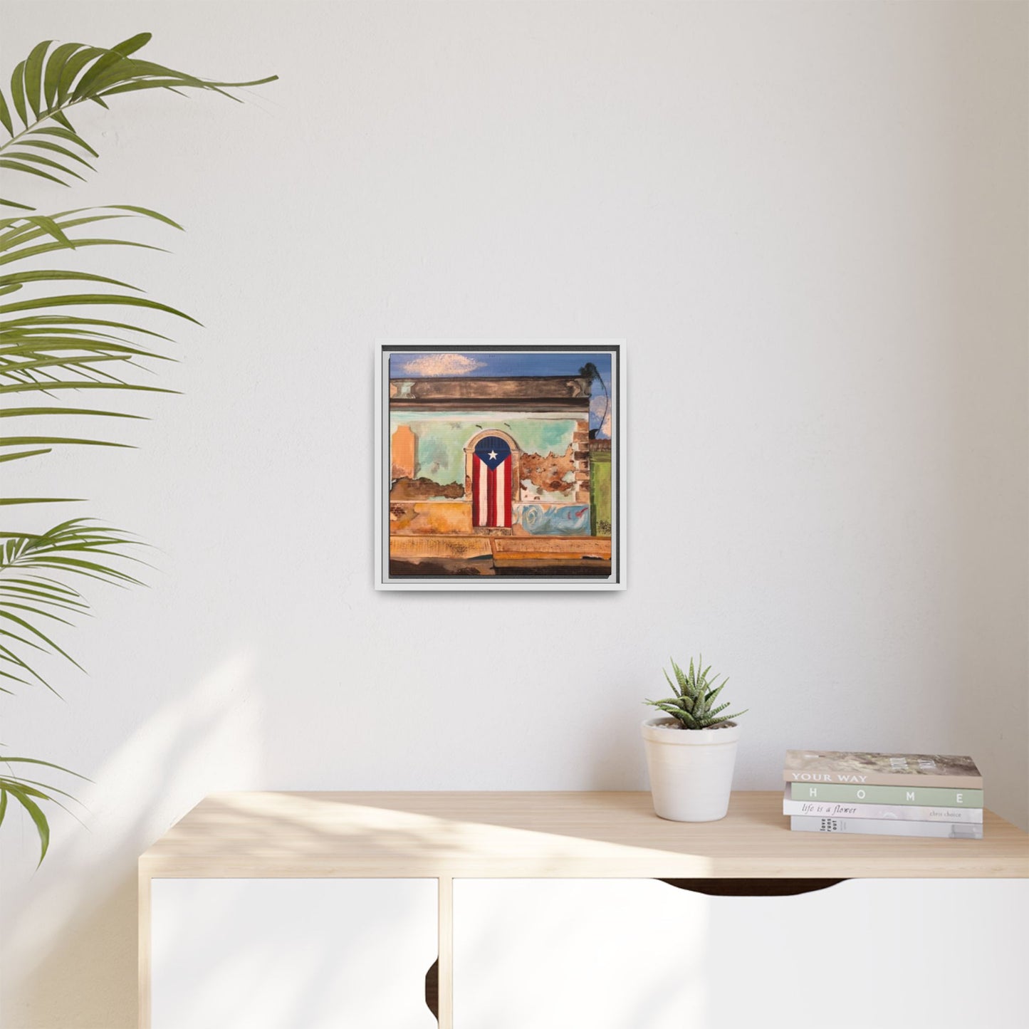 Framed Matte Canvas Print of Puerto Rican Doorway, Wall Art, Home Decor, Gift for Art Lovers, Puerto Rico Inspired Art