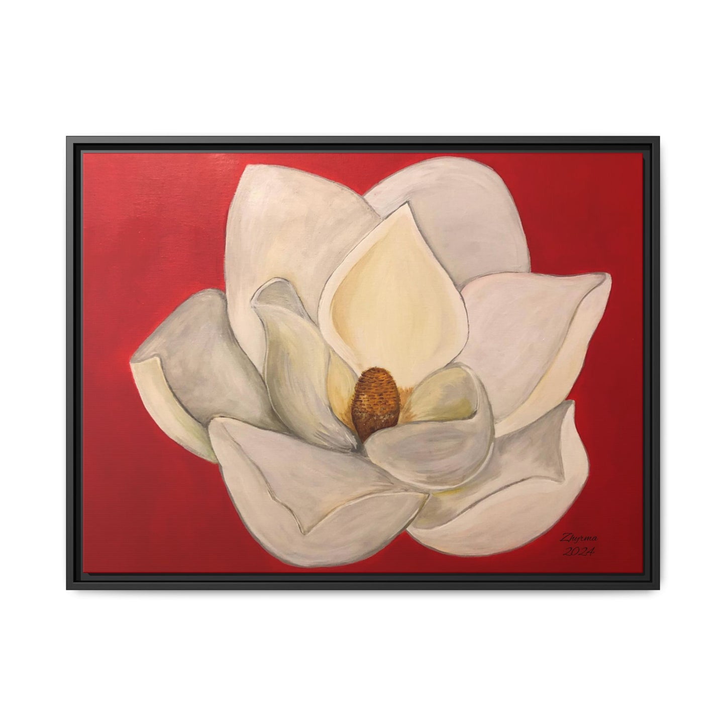 Lotus Flower Different sizes Matte Canvas, Black Frame