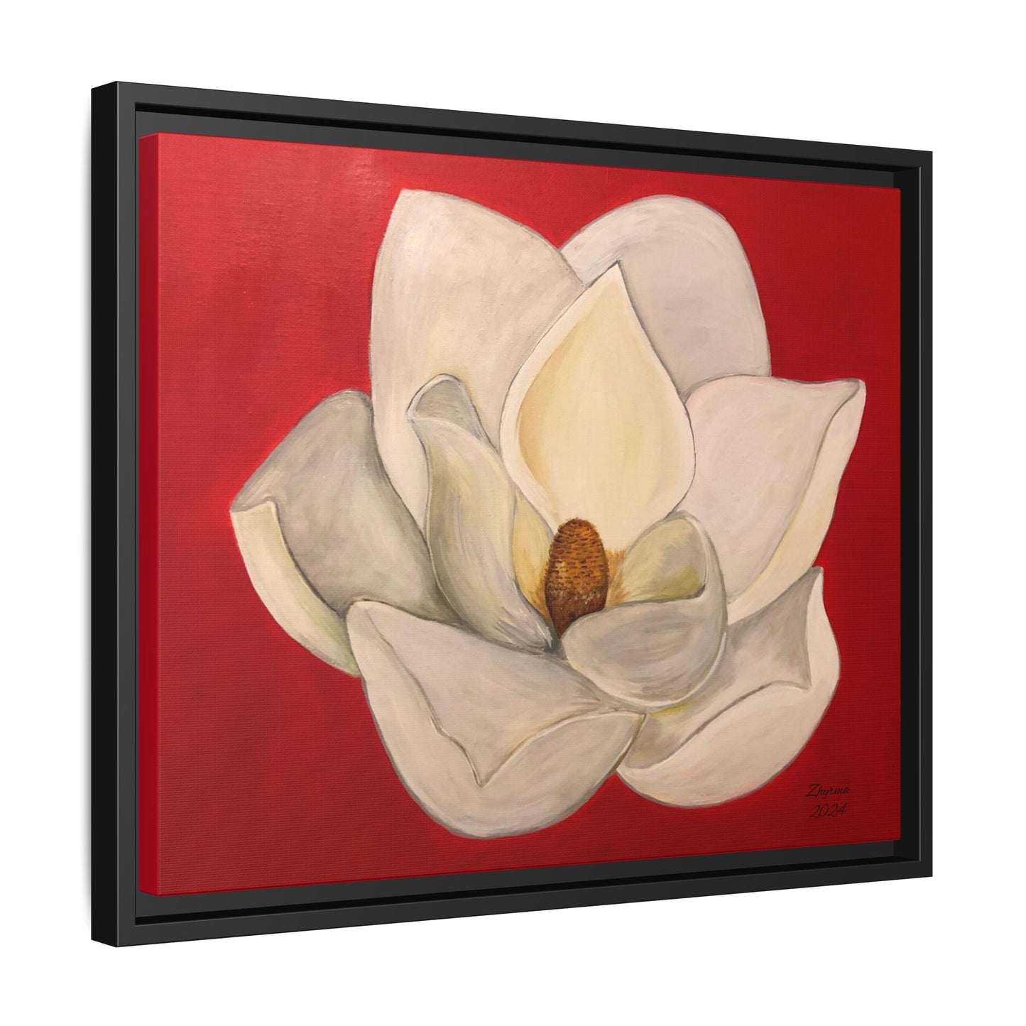 Lotus Flower Different sizes Matte Canvas, Black Frame