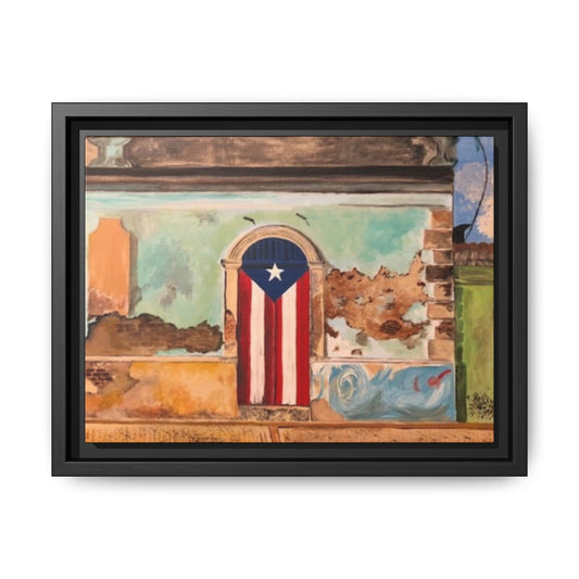 Framed Matte Canvas Print of Puerto Rican Doorway, Wall Art, Home Decor, Gift for Art Lovers, Puerto Rico Inspired Art