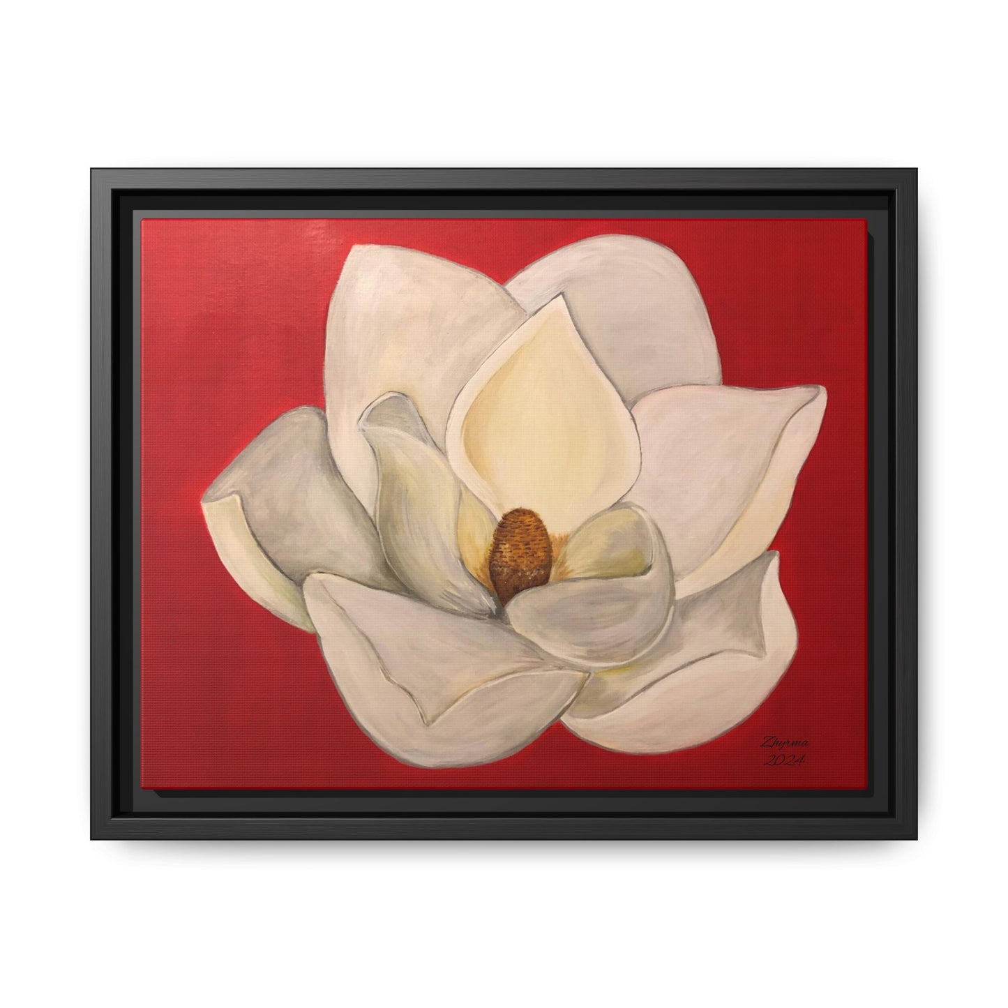 Lotus Flower Different sizes Matte Canvas, Black Frame