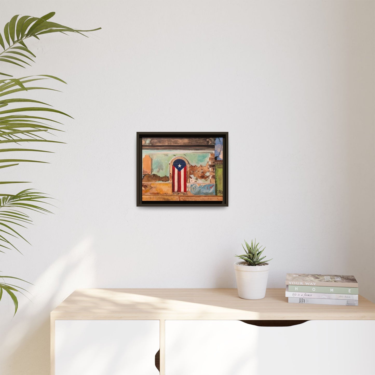 Framed Matte Canvas Print of Puerto Rican Doorway, Wall Art, Home Decor, Gift for Art Lovers, Puerto Rico Inspired Art