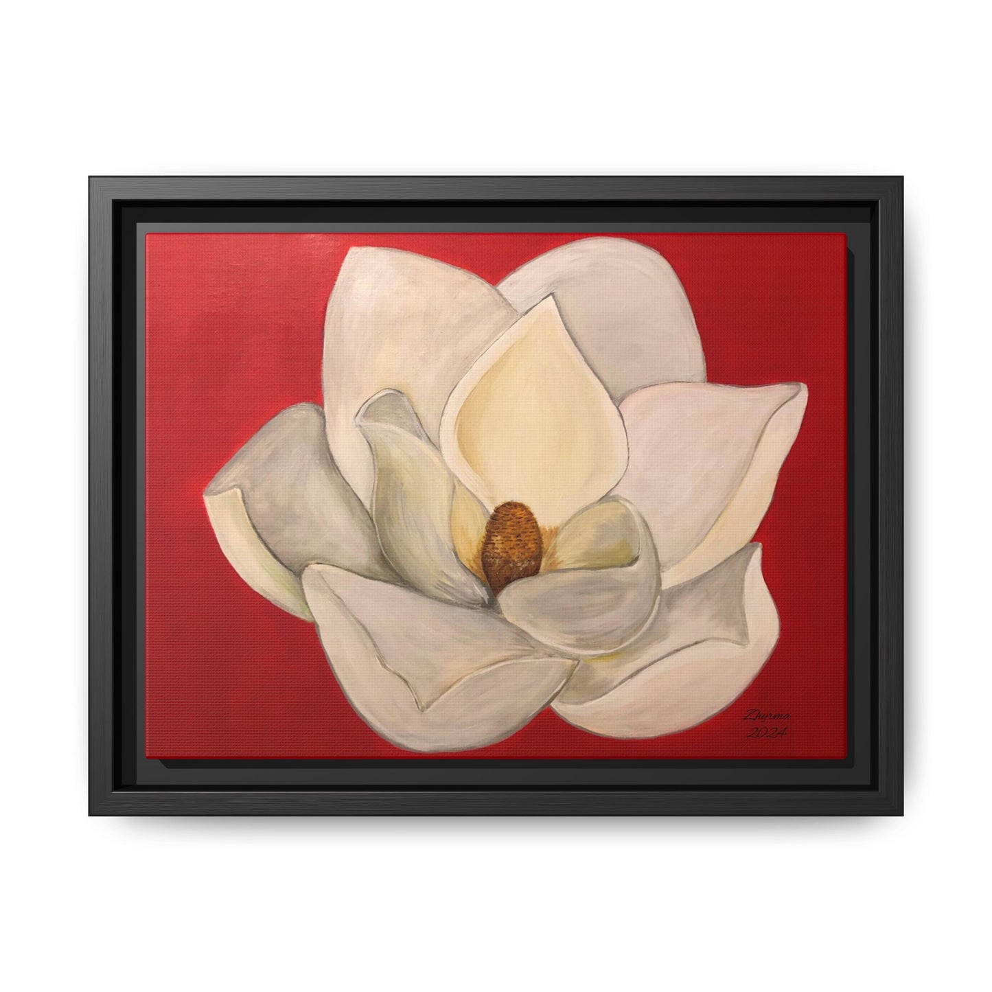 Lotus Flower Different sizes Matte Canvas, Black Frame
