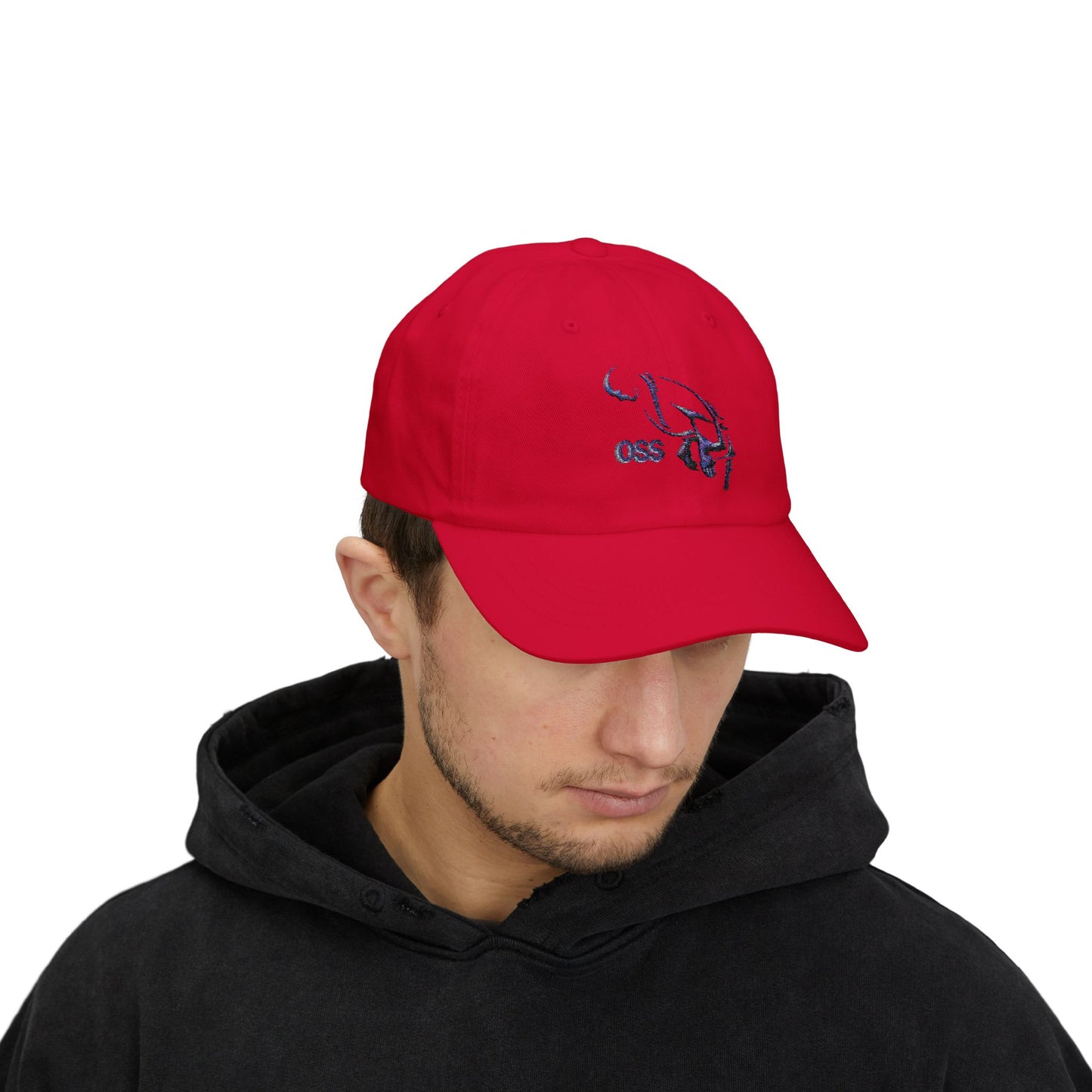 Oss Martial Arts Classic Dad Cap with OSS Design, Casual Sports Hat, Gift for Dad, Summer Accessory, Adjustable White Cap, Trendy Headwear