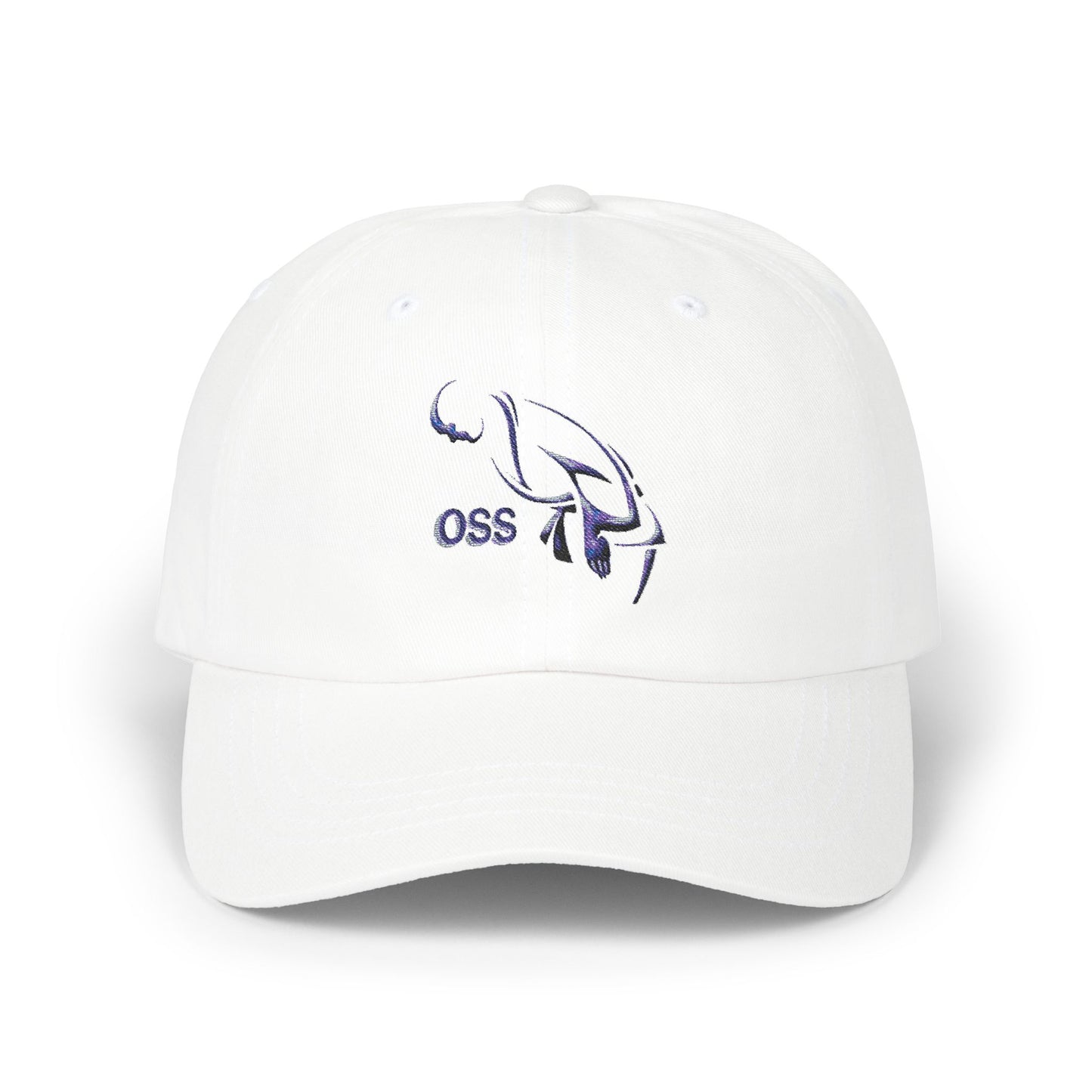 Oss Martial Arts Classic Dad Cap with OSS Design, Casual Sports Hat, Gift for Dad, Summer Accessory, Adjustable White Cap, Trendy Headwear