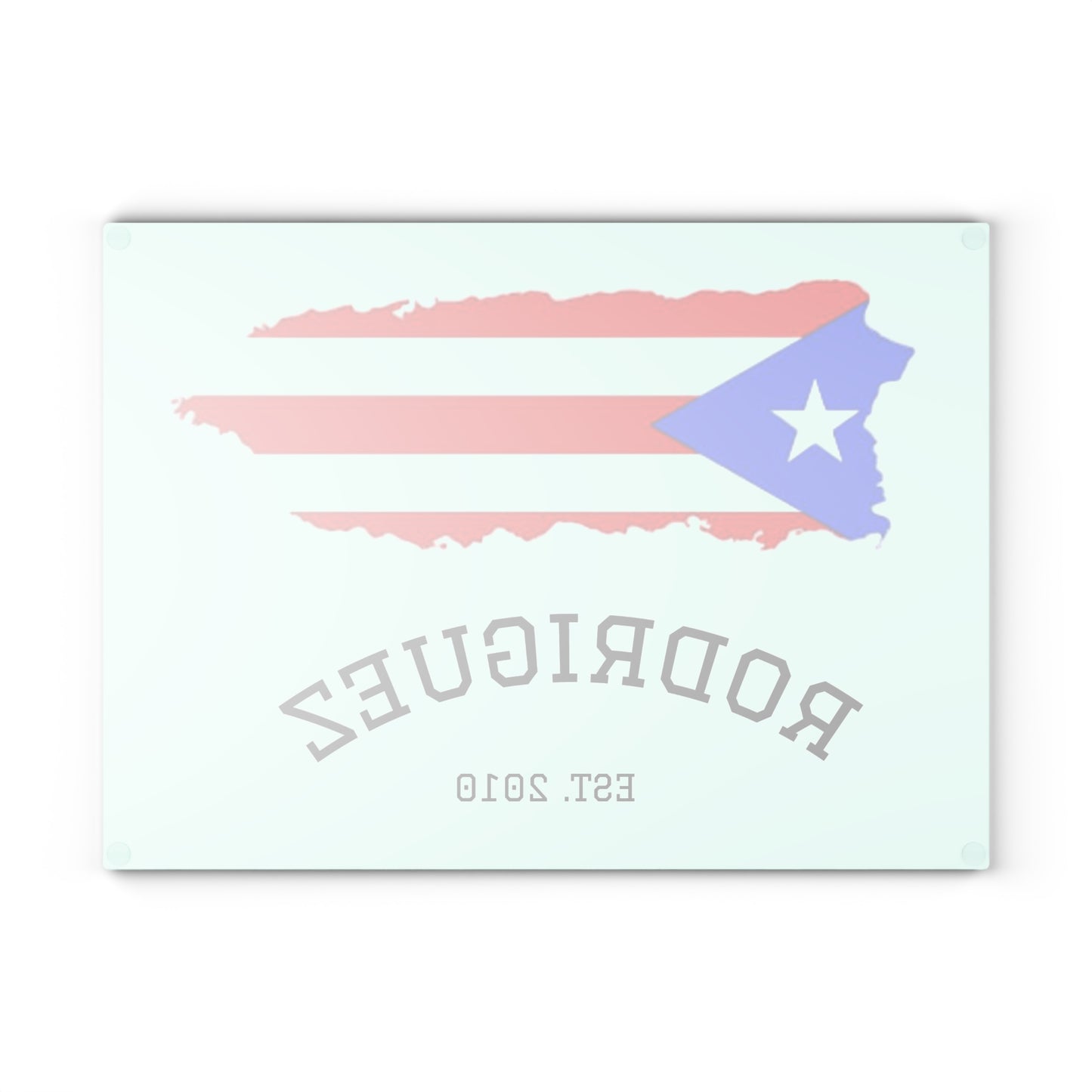Personalized Puerto Rican Glass Cutting Board, Kitchen Decor, Home Gift, Family Name Board, Cooking Gift, Custom Kitchenware