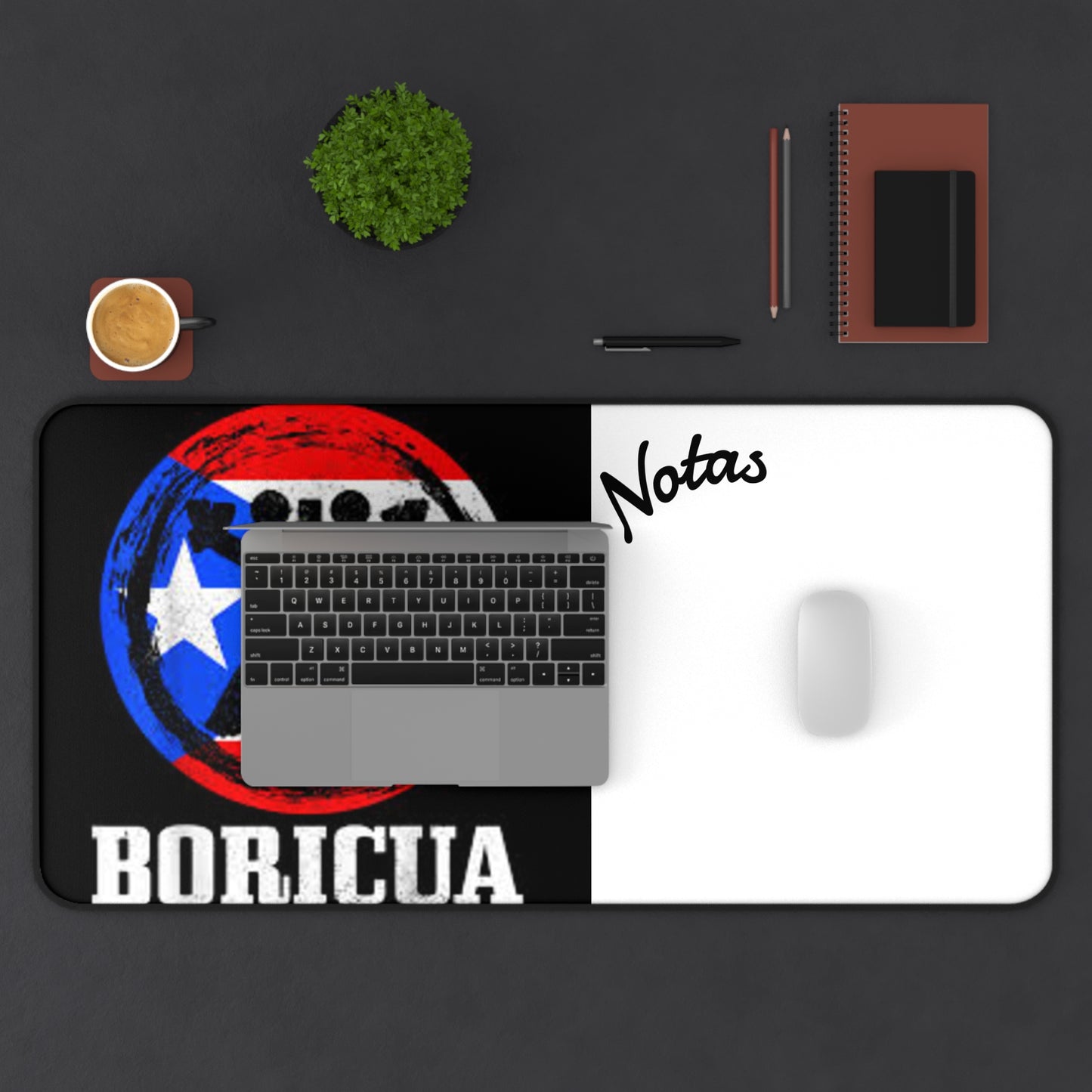 Boricua Desk Mat, Inspirational Desk Pad, Office Decor, Puerto Rican Pride Gift, Home Office Accessory, Creative Workspace