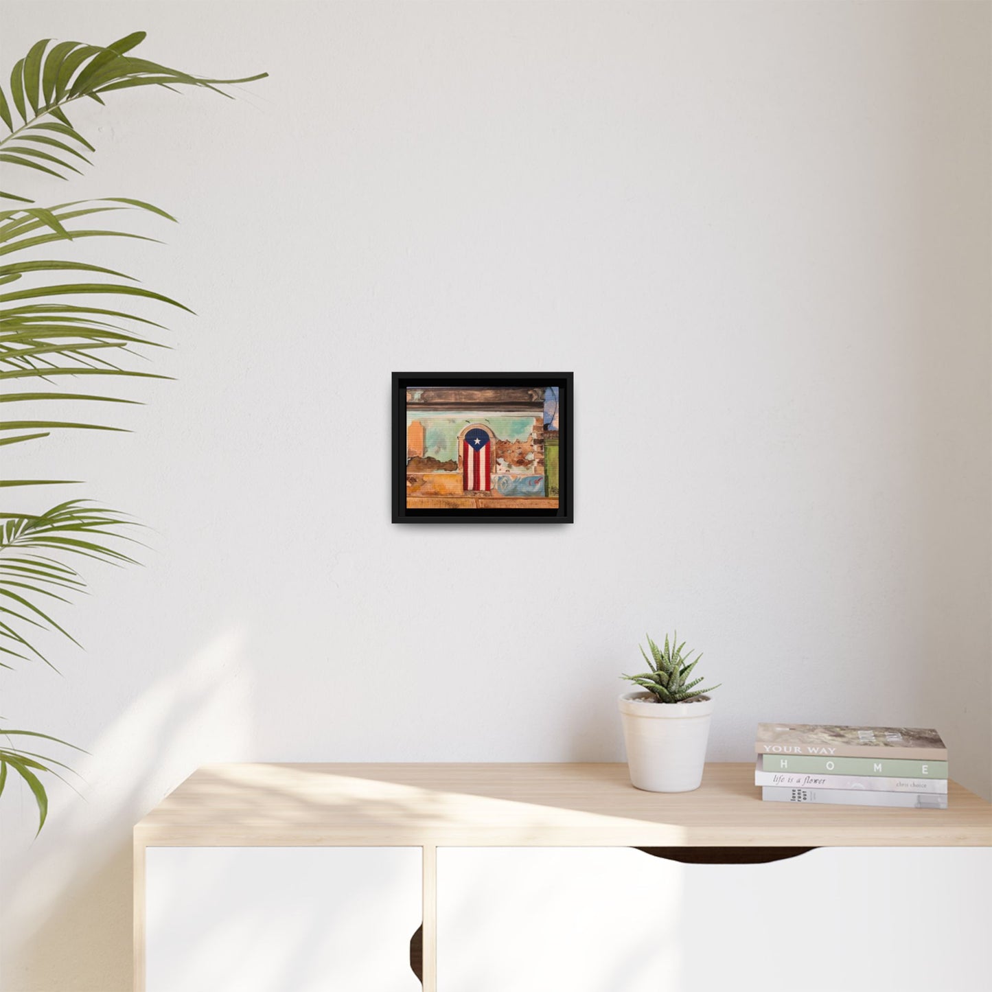 Framed Matte Canvas Print of Puerto Rican Doorway, Wall Art, Home Decor, Gift for Art Lovers, Puerto Rico Inspired Art