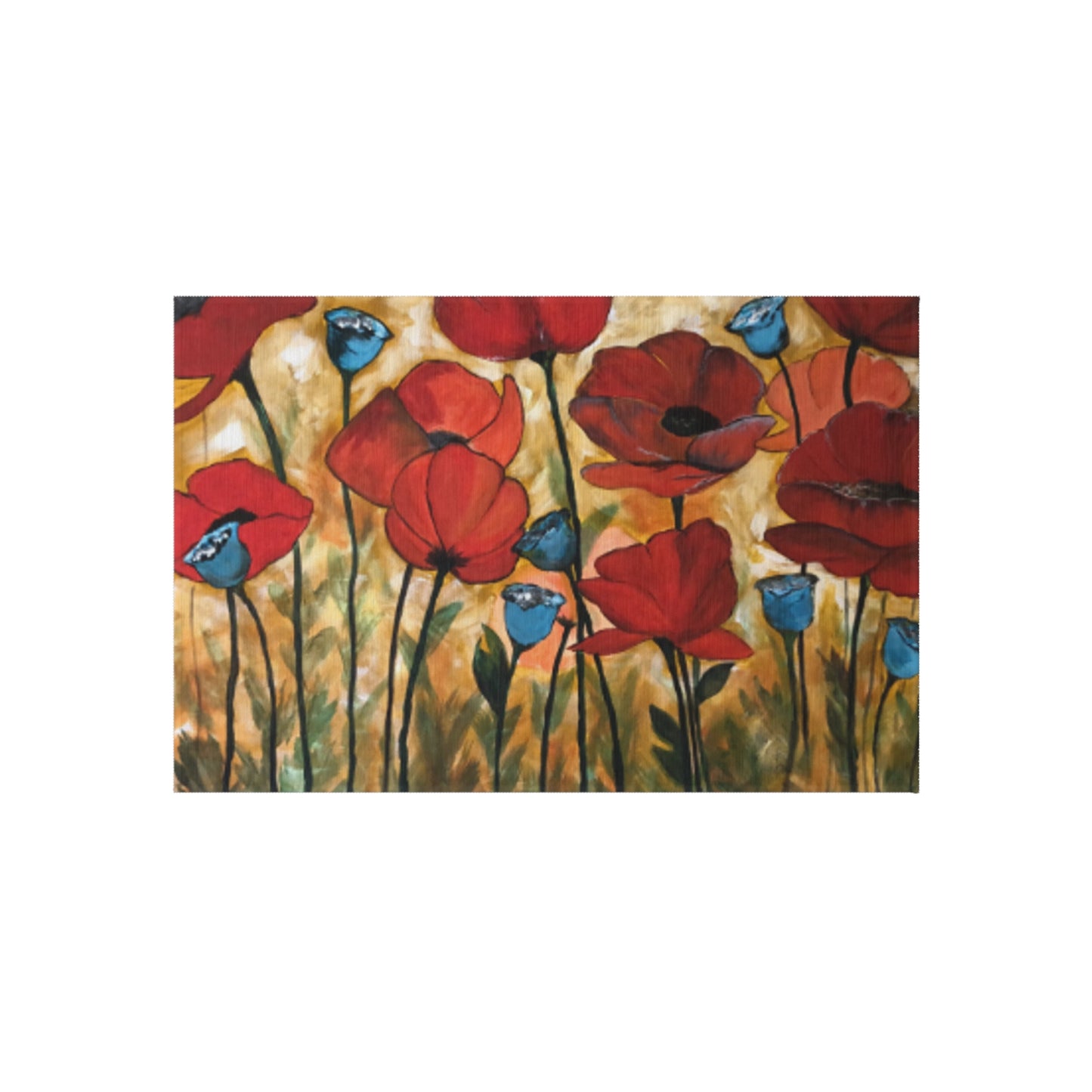 Field of poppies Outdoor Rug
