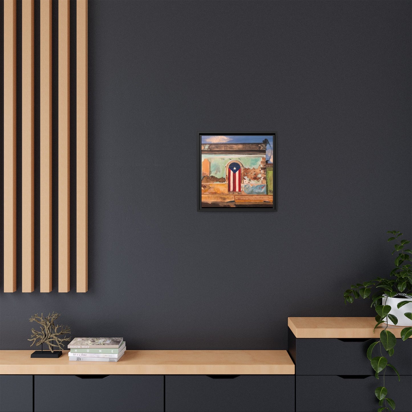 Framed Matte Canvas Print of Puerto Rican Doorway, Wall Art, Home Decor, Gift for Art Lovers, Puerto Rico Inspired Art