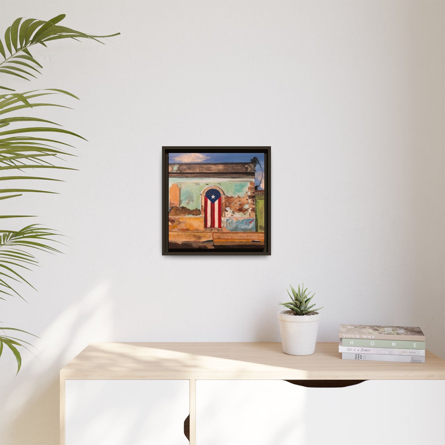 Framed Matte Canvas Print of Puerto Rican Doorway, Wall Art, Home Decor, Gift for Art Lovers, Puerto Rico Inspired Art