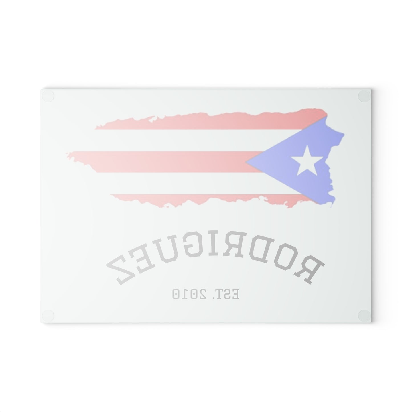 Personalized Puerto Rican Glass Cutting Board, Kitchen Decor, Home Gift, Family Name Board, Cooking Gift, Custom Kitchenware