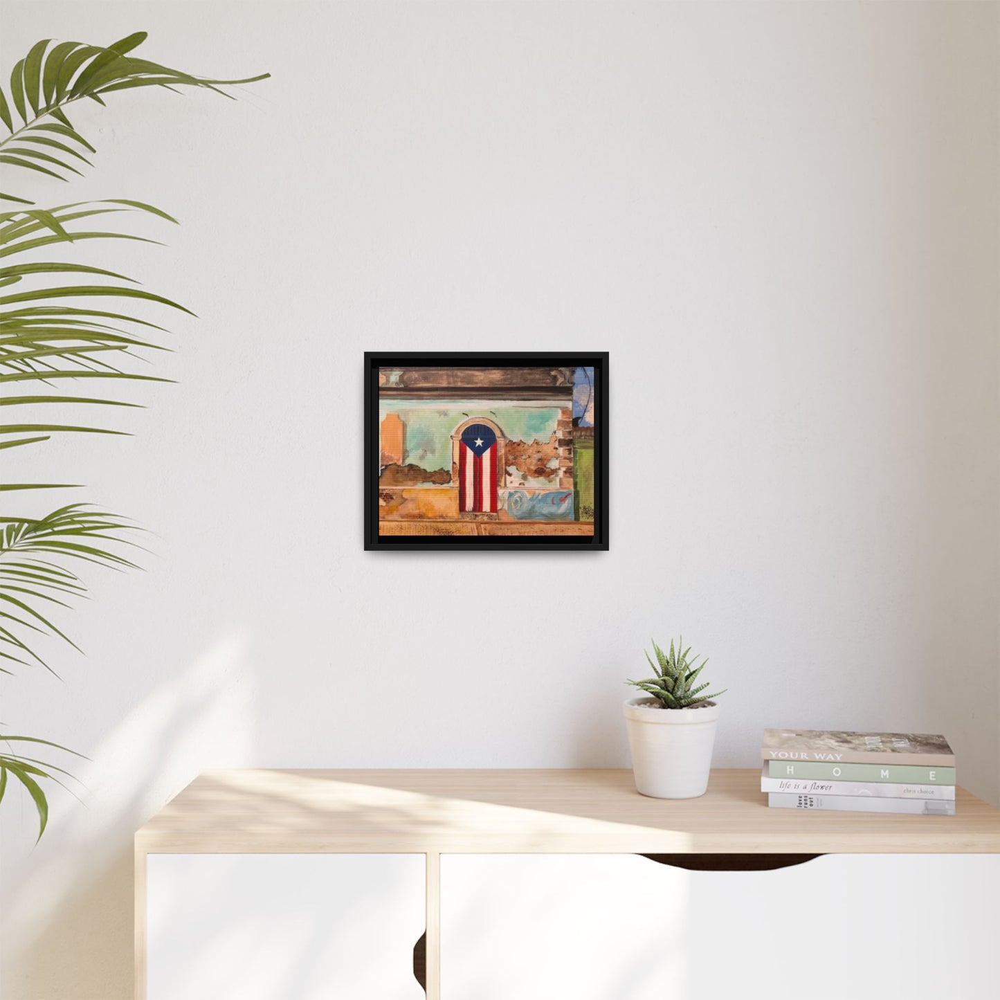 Framed Matte Canvas Print of Puerto Rican Doorway, Wall Art, Home Decor, Gift for Art Lovers, Puerto Rico Inspired Art