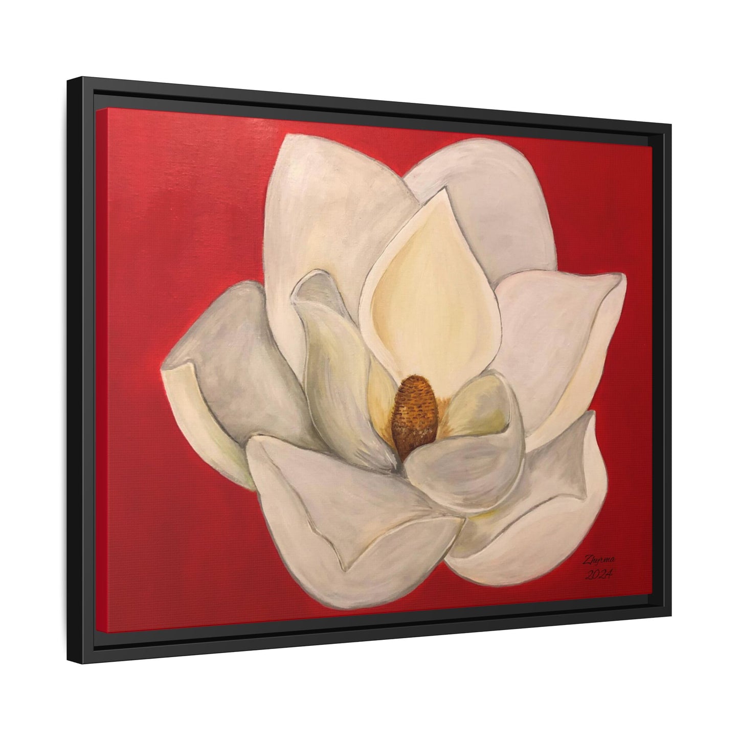 Lotus Flower Different sizes Matte Canvas, Black Frame