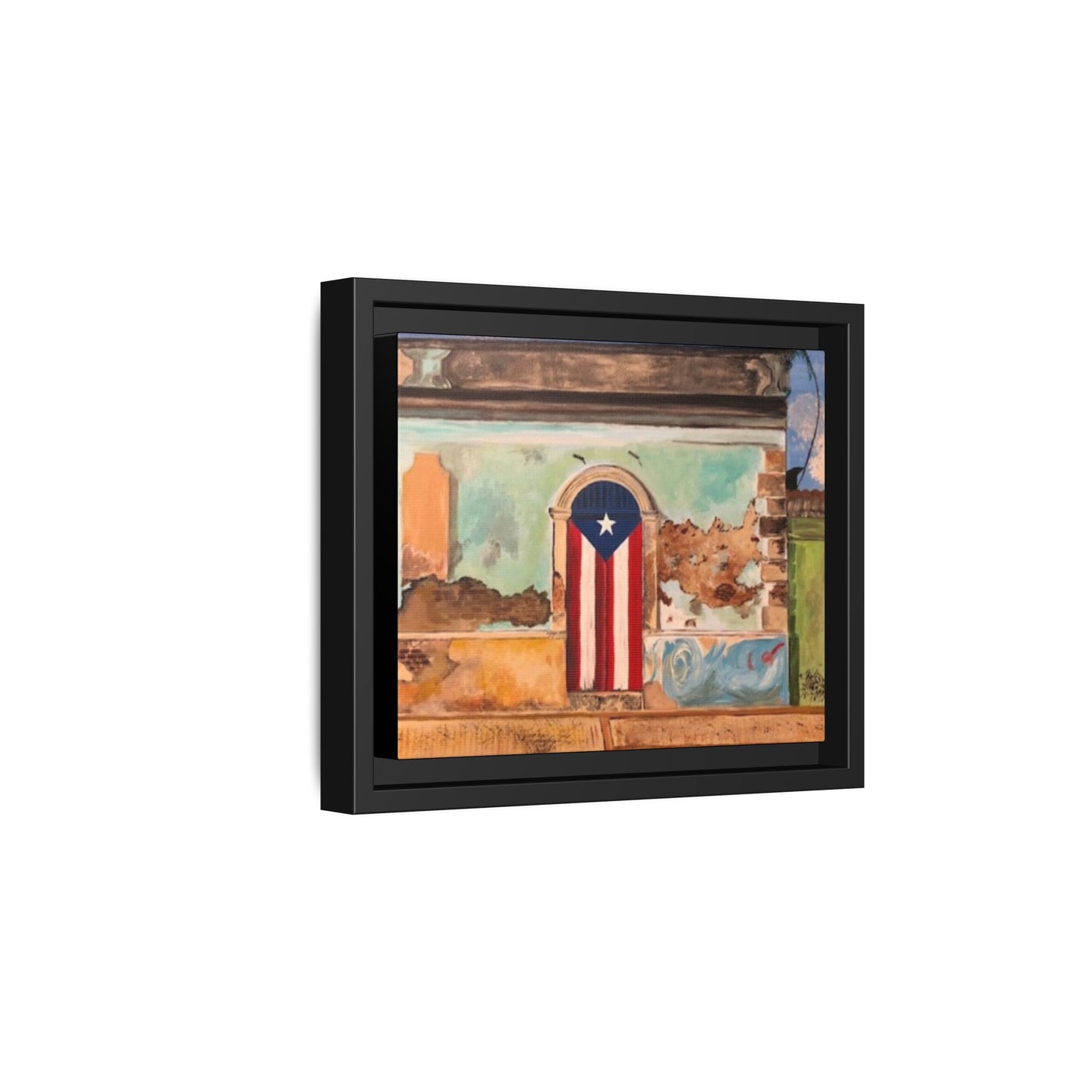 Framed Matte Canvas Print of Puerto Rican Doorway, Wall Art, Home Decor, Gift for Art Lovers, Puerto Rico Inspired Art