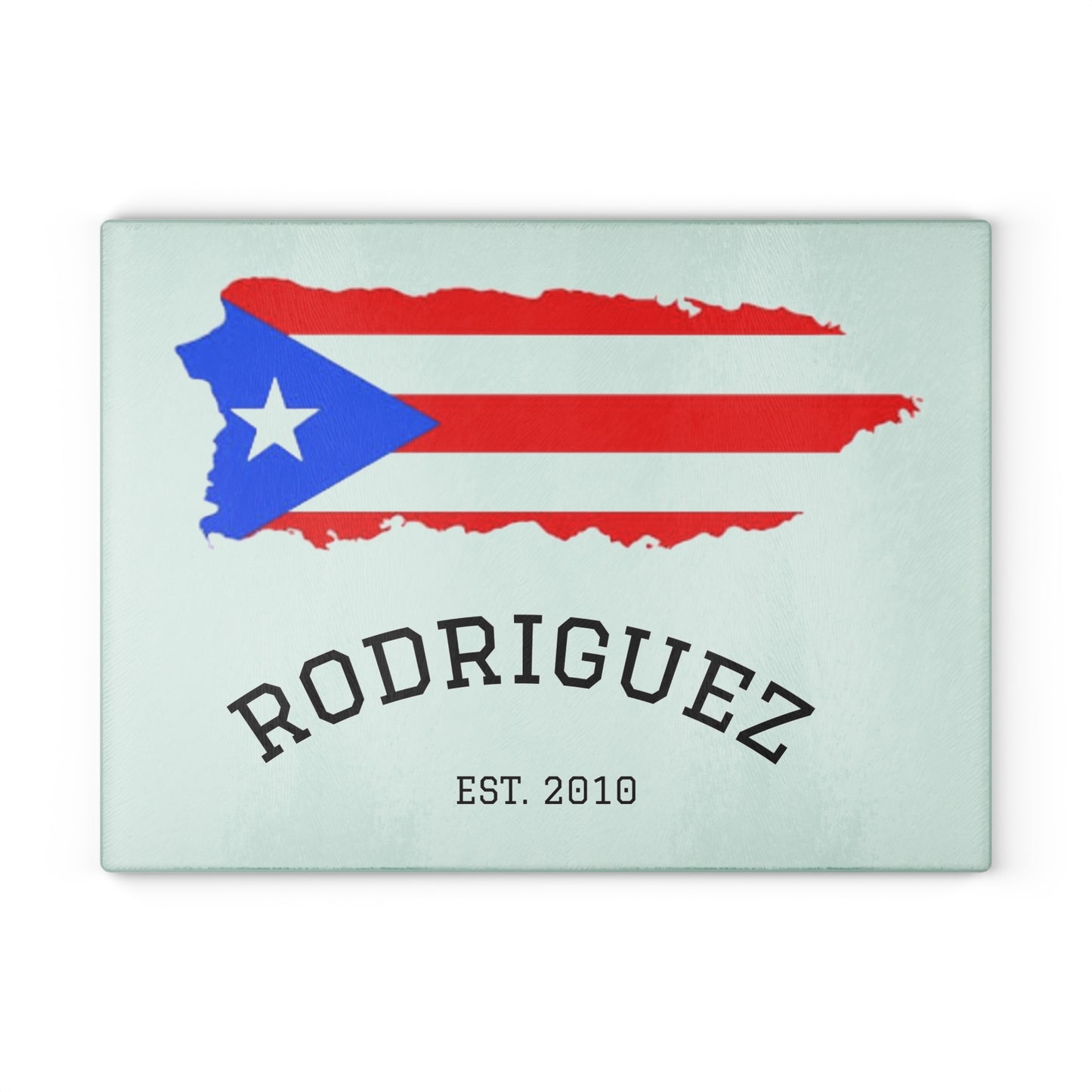 Personalized Puerto Rican Glass Cutting Board, Kitchen Decor, Home Gift, Family Name Board, Cooking Gift, Custom Kitchenware