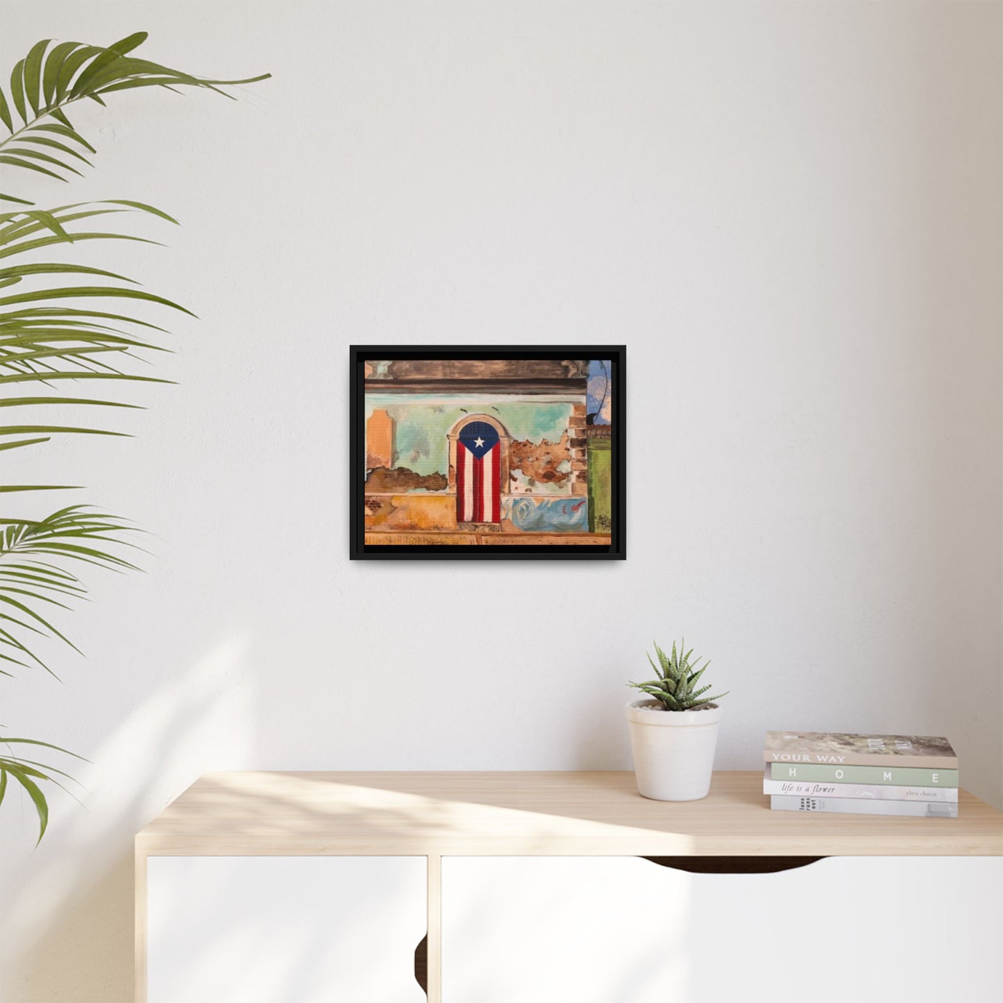 Framed Matte Canvas Print of Puerto Rican Doorway, Wall Art, Home Decor, Gift for Art Lovers, Puerto Rico Inspired Art