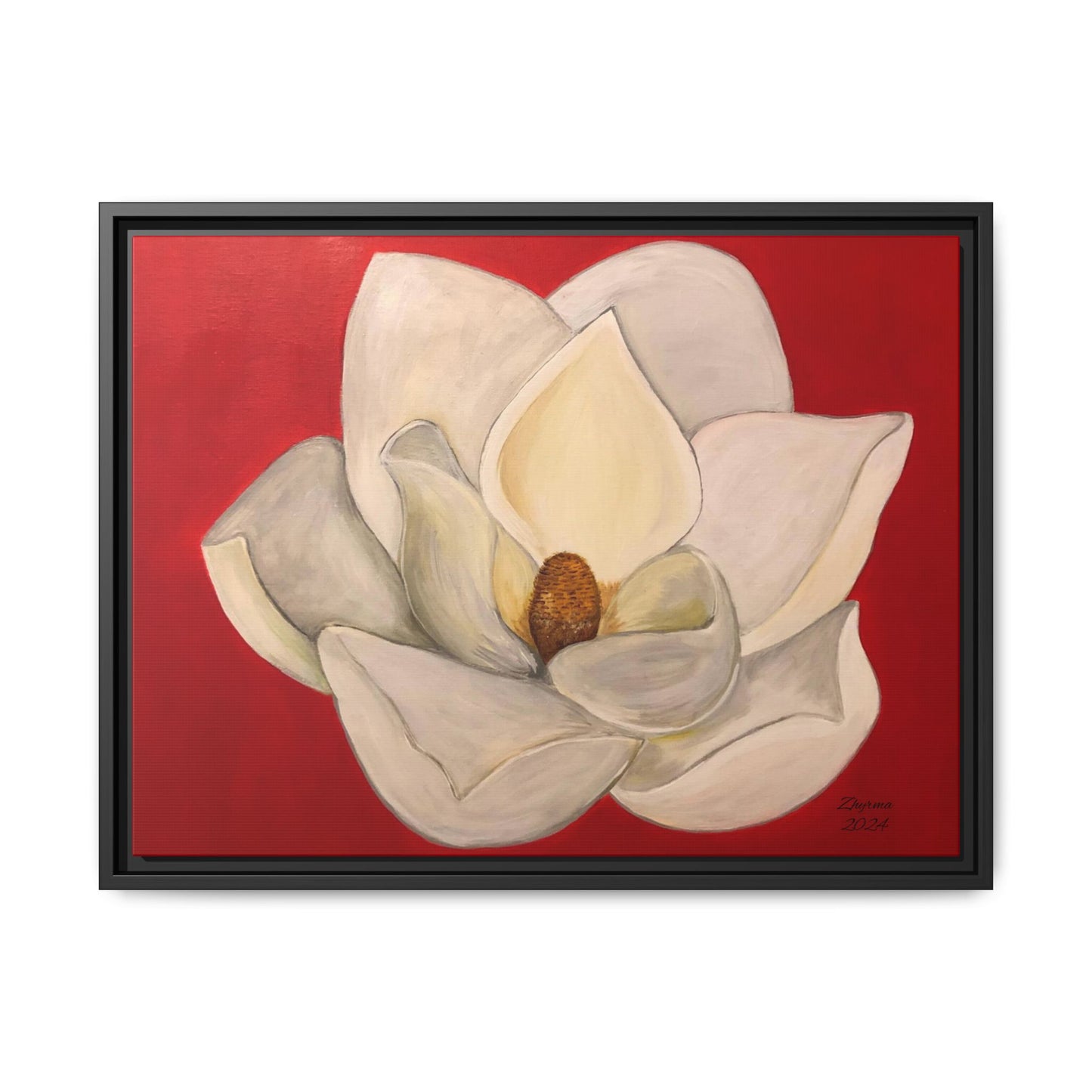 Lotus Flower Different sizes Matte Canvas, Black Frame