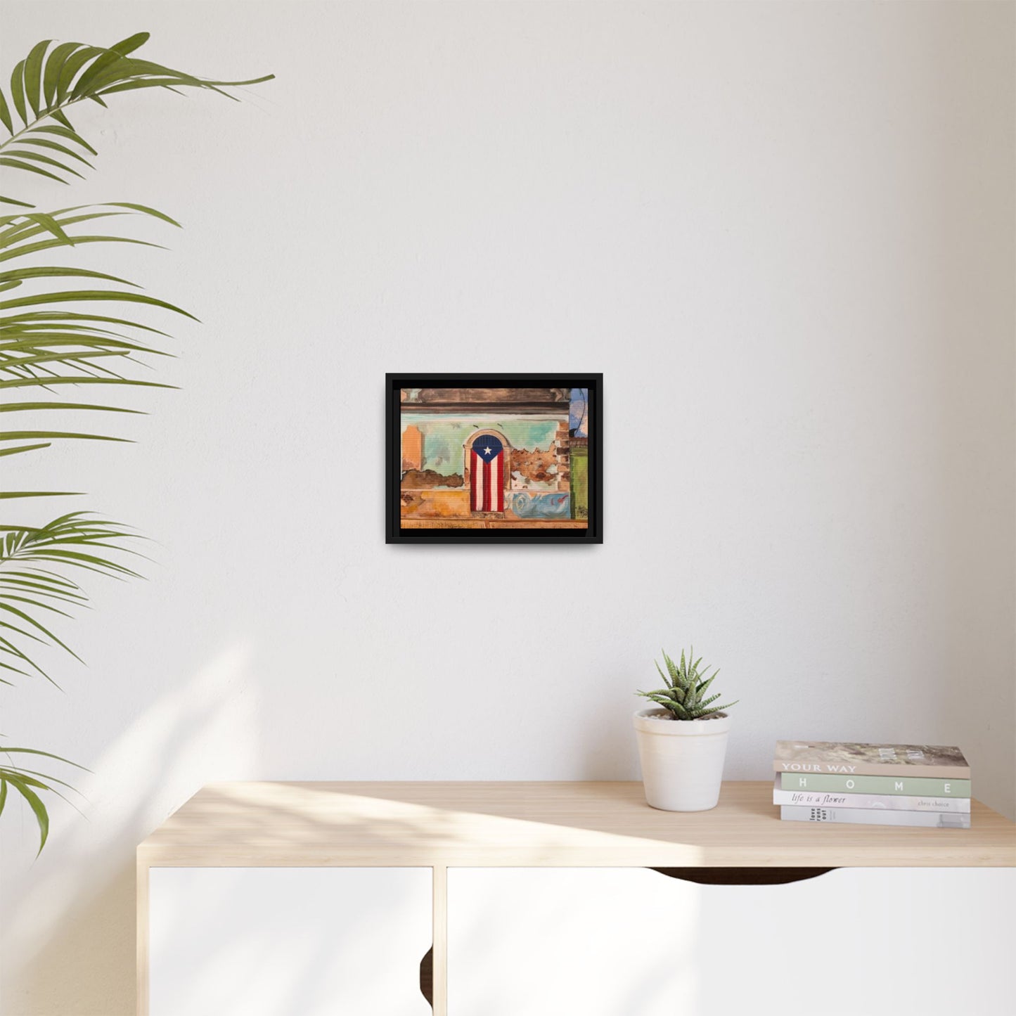 Framed Matte Canvas Print of Puerto Rican Doorway, Wall Art, Home Decor, Gift for Art Lovers, Puerto Rico Inspired Art