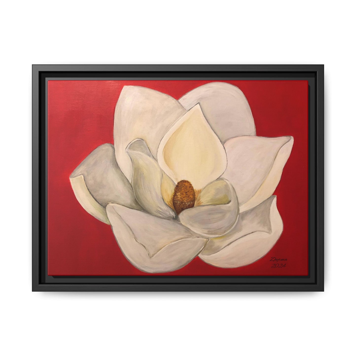 Lotus Flower Different sizes Matte Canvas, Black Frame