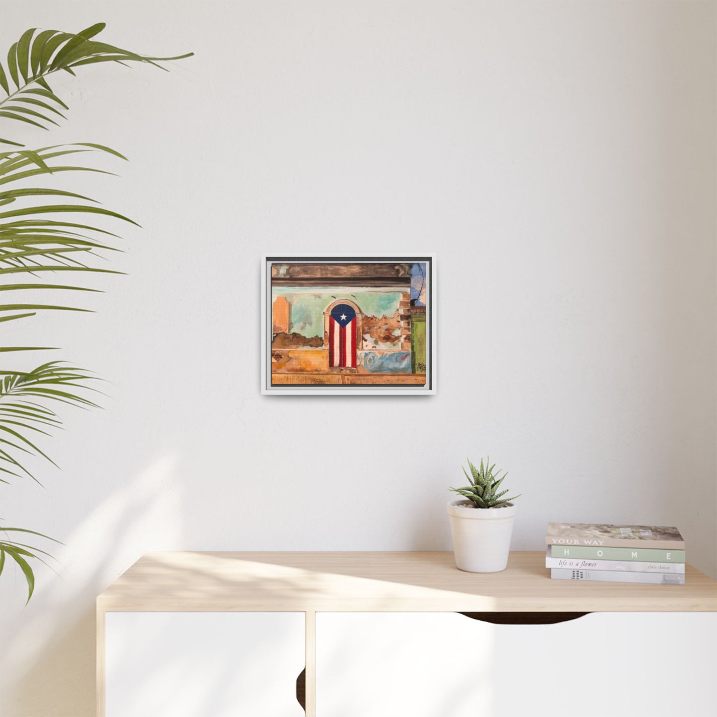 Framed Matte Canvas Print of Puerto Rican Doorway, Wall Art, Home Decor, Gift for Art Lovers, Puerto Rico Inspired Art