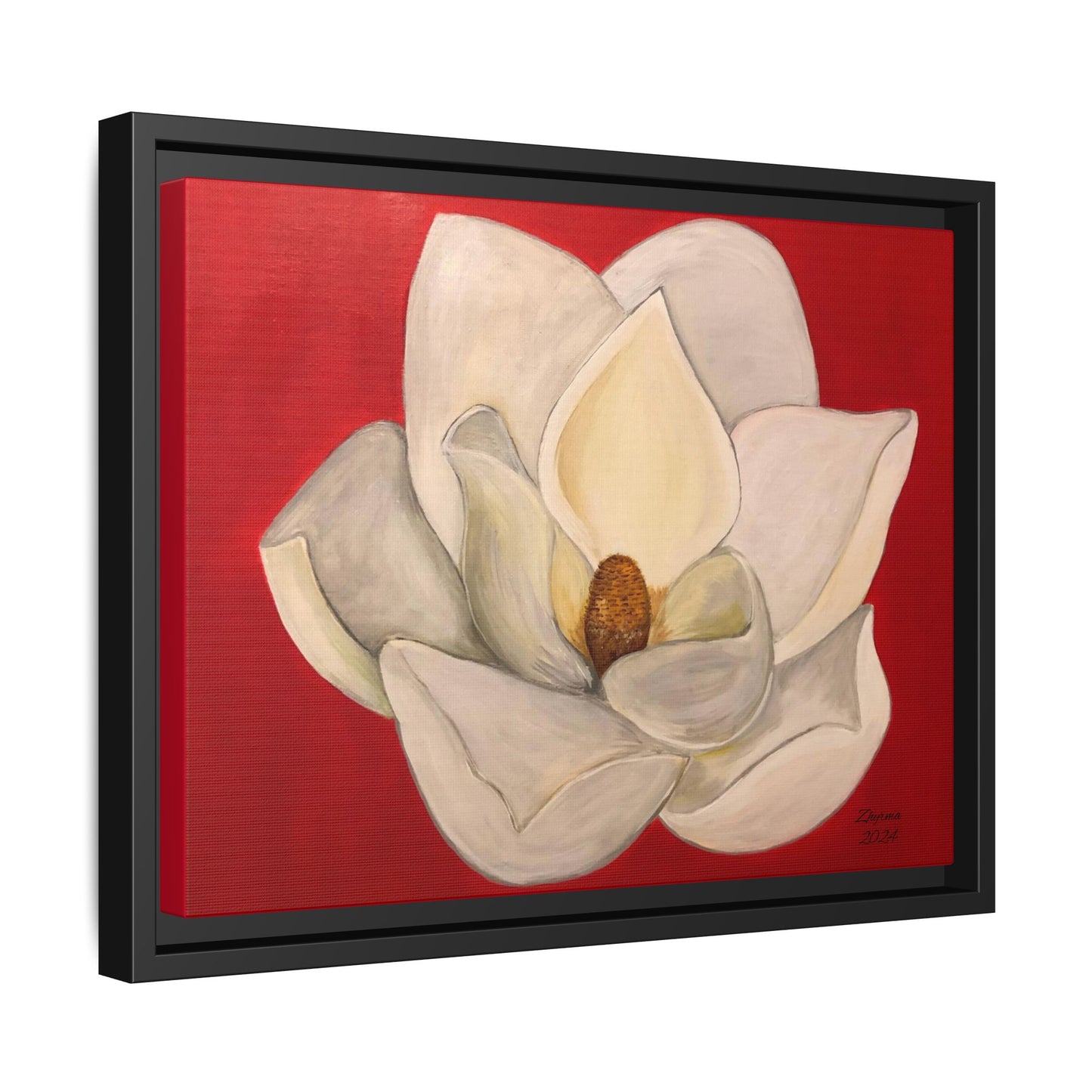 Lotus Flower Different sizes Matte Canvas, Black Frame