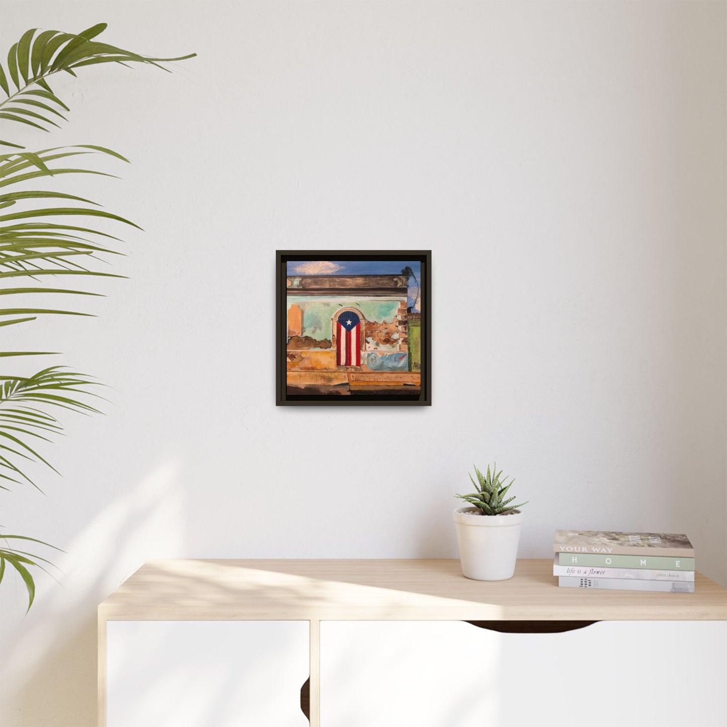 Framed Matte Canvas Print of Puerto Rican Doorway, Wall Art, Home Decor, Gift for Art Lovers, Puerto Rico Inspired Art