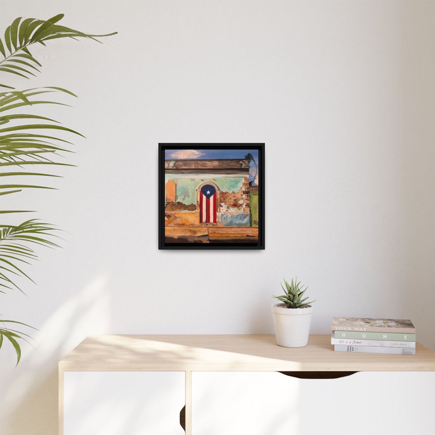 Framed Matte Canvas Print of Puerto Rican Doorway, Wall Art, Home Decor, Gift for Art Lovers, Puerto Rico Inspired Art