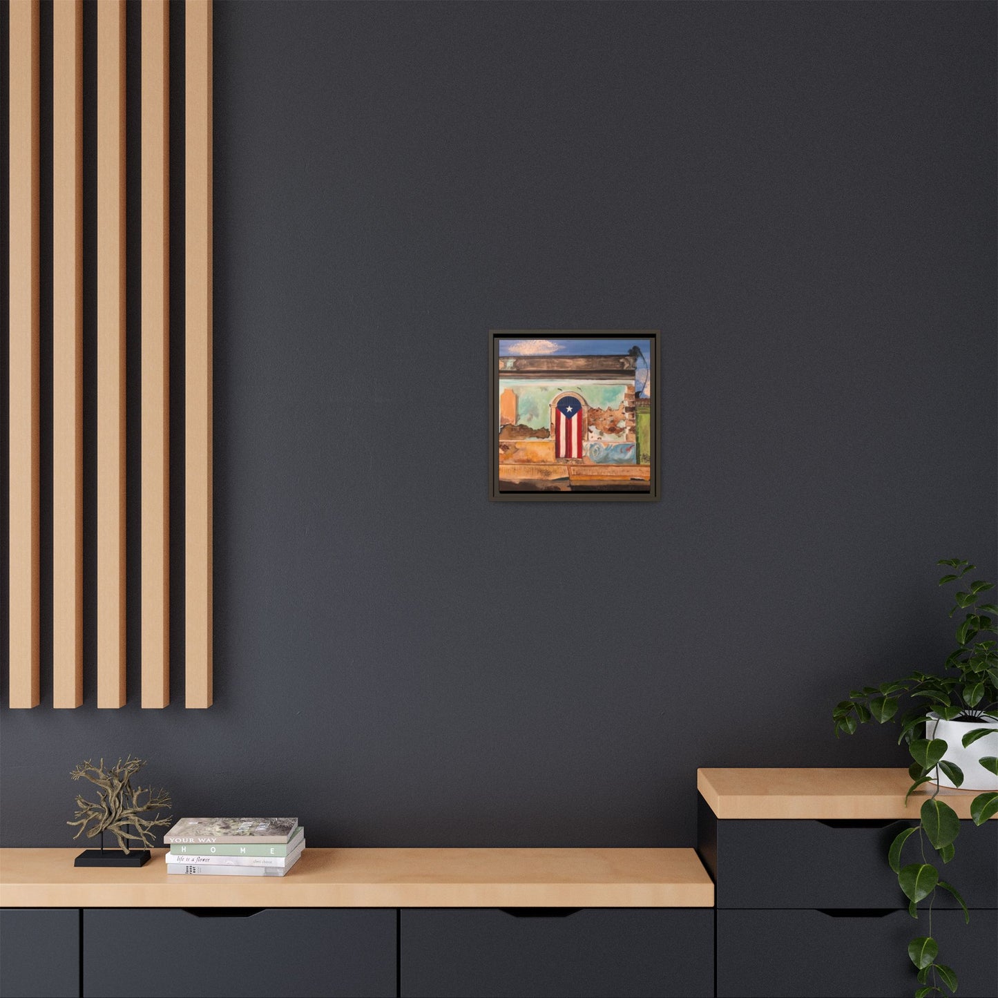 Framed Matte Canvas Print of Puerto Rican Doorway, Wall Art, Home Decor, Gift for Art Lovers, Puerto Rico Inspired Art