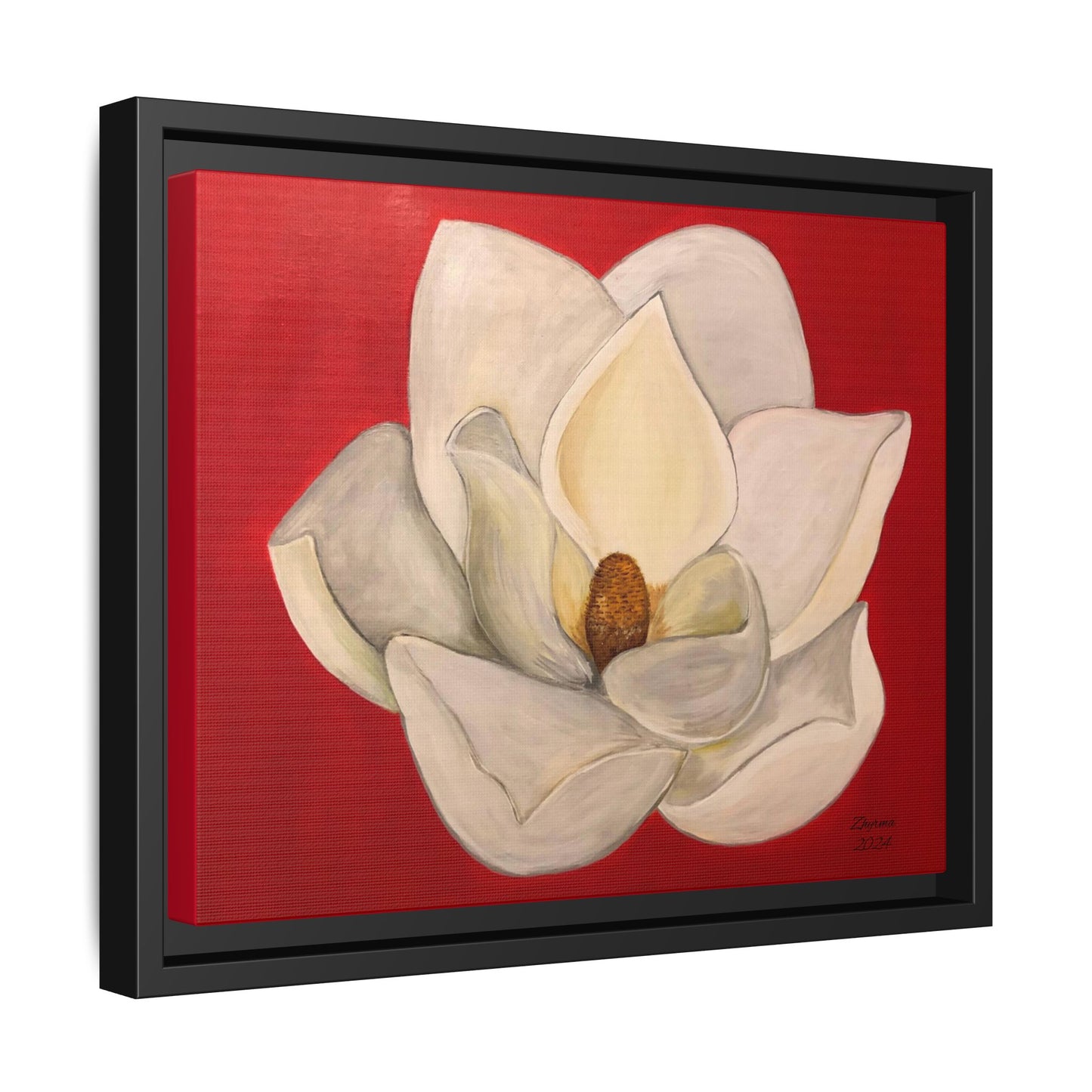 Lotus Flower Different sizes Matte Canvas, Black Frame