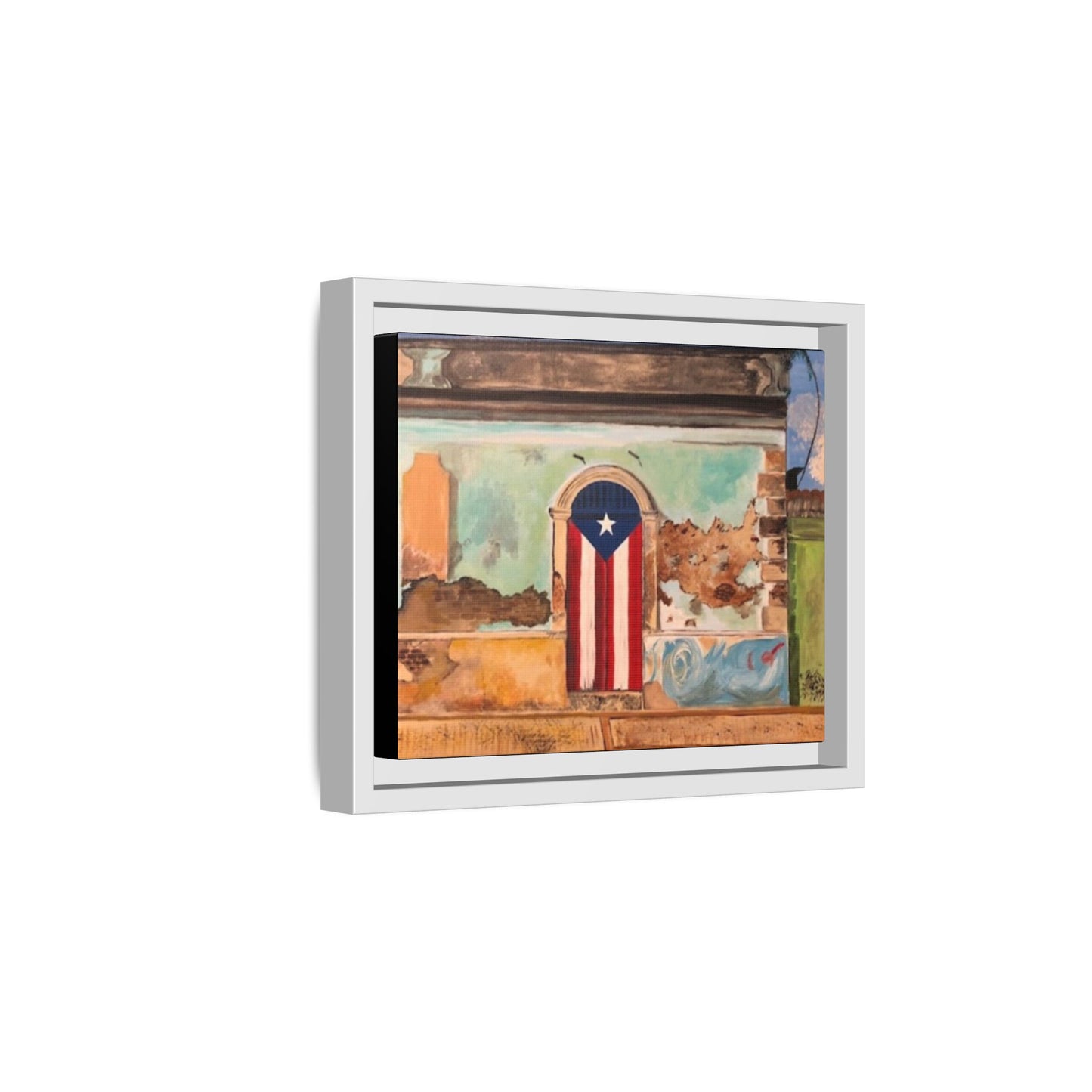 Framed Matte Canvas Print of Puerto Rican Doorway, Wall Art, Home Decor, Gift for Art Lovers, Puerto Rico Inspired Art