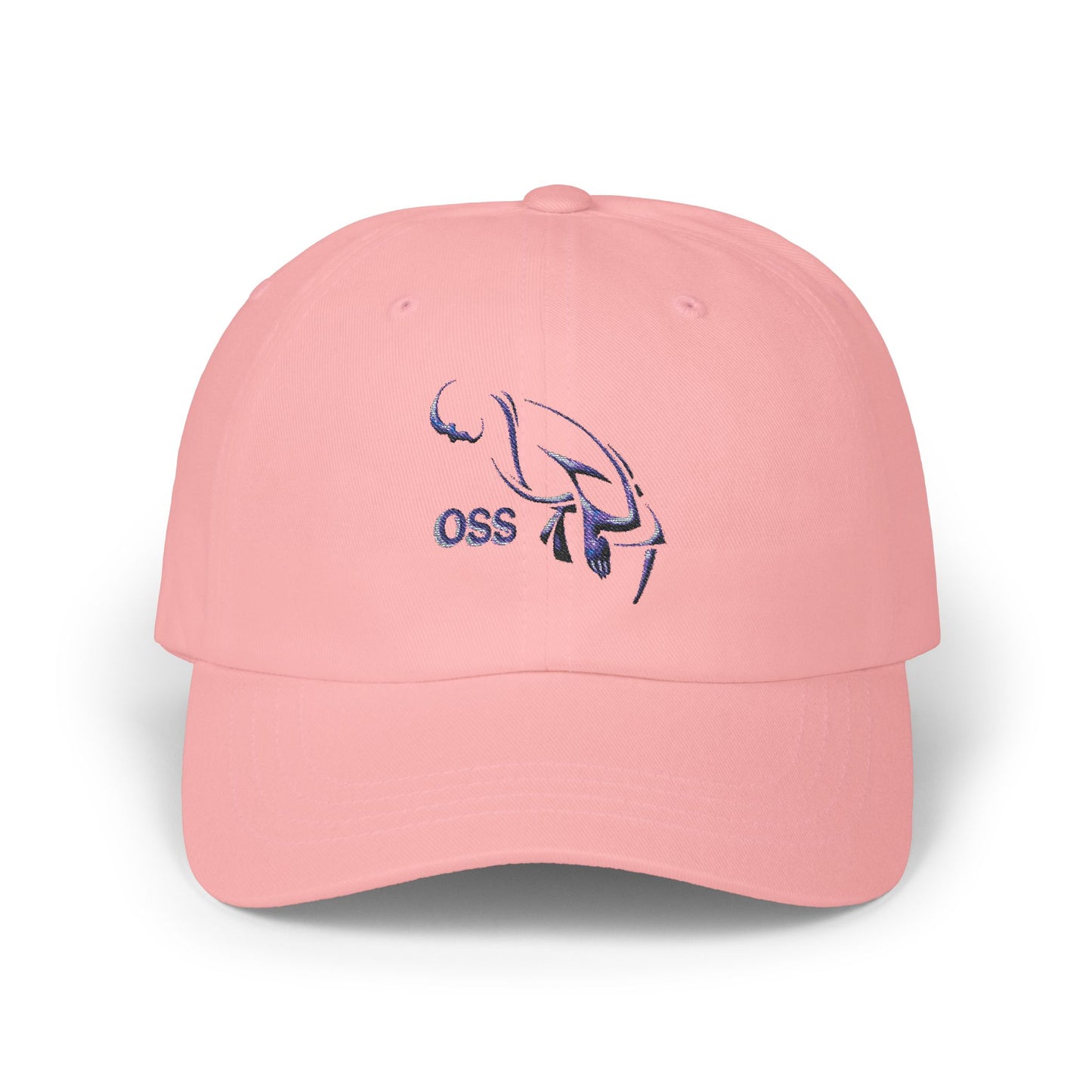 Oss Martial Arts Classic Dad Cap with OSS Design, Casual Sports Hat, Gift for Dad, Summer Accessory, Adjustable White Cap, Trendy Headwear