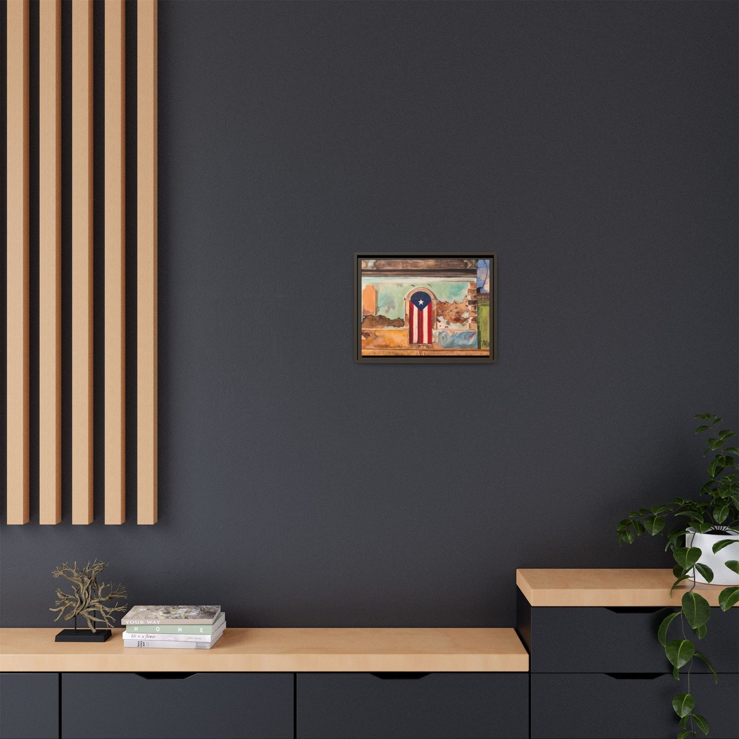 Framed Matte Canvas Print of Puerto Rican Doorway, Wall Art, Home Decor, Gift for Art Lovers, Puerto Rico Inspired Art