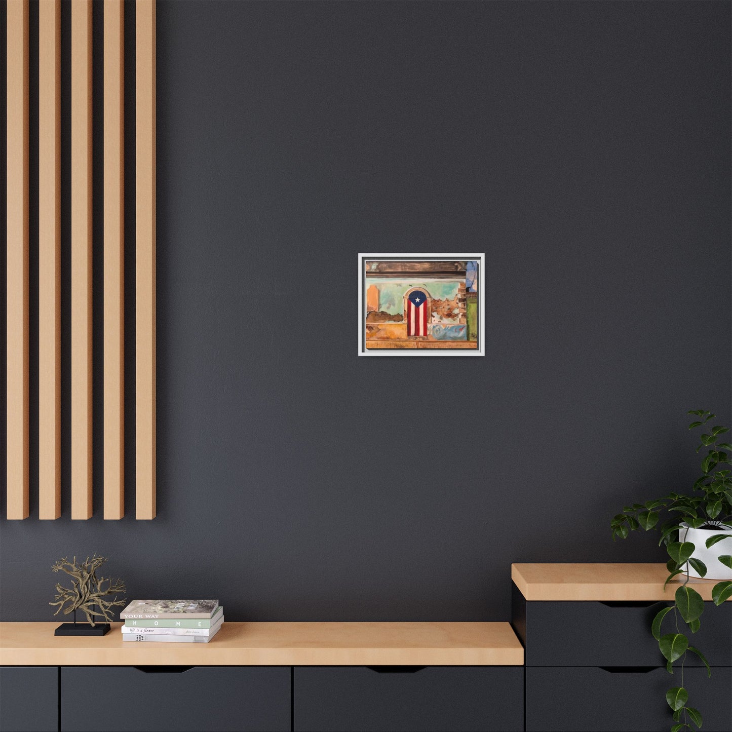 Framed Matte Canvas Print of Puerto Rican Doorway, Wall Art, Home Decor, Gift for Art Lovers, Puerto Rico Inspired Art