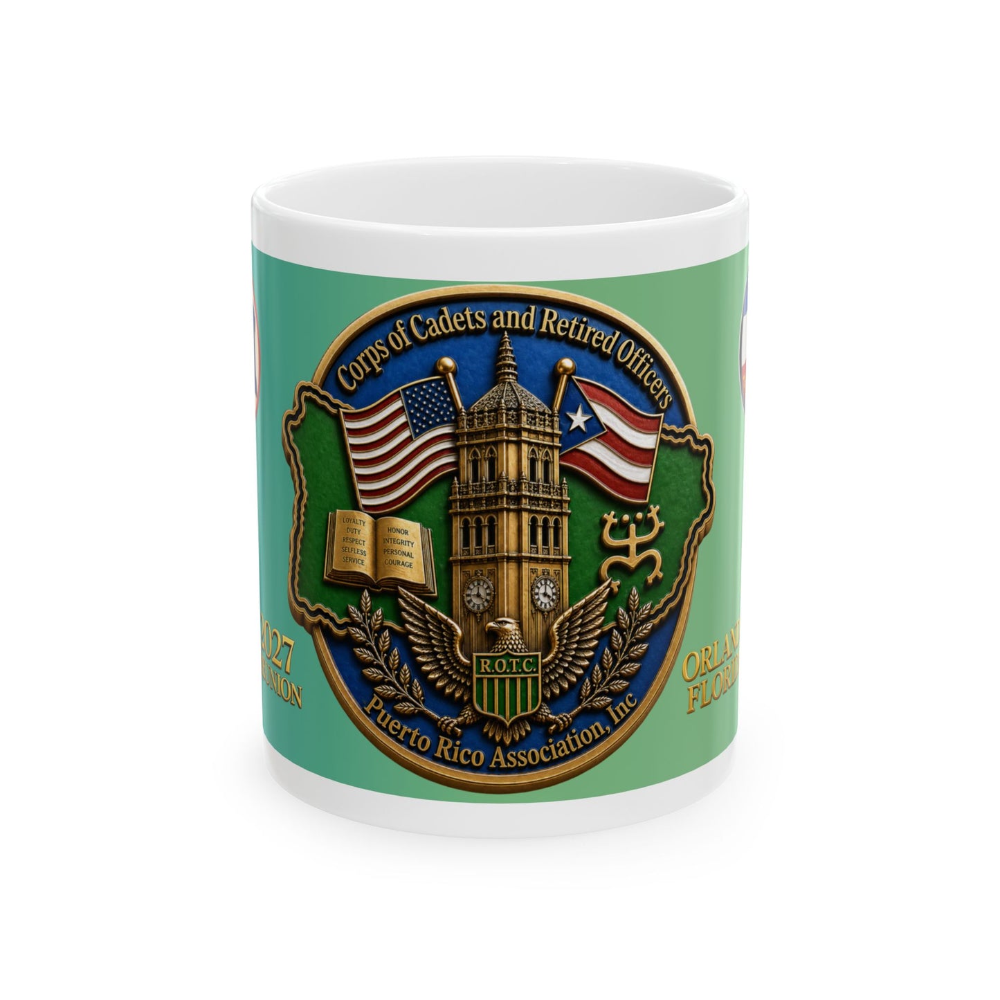 Puerto Rico Retired Officers & Cadets Association Ceramic Mug — Military Tribute, 11oz/15oz