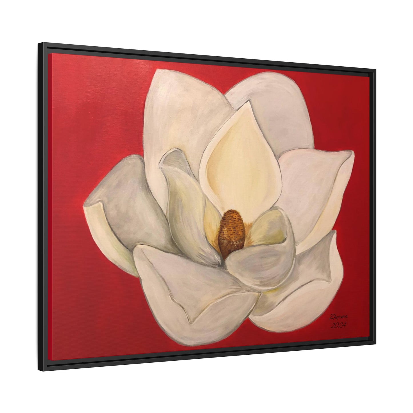 Lotus Flower Different sizes Matte Canvas, Black Frame