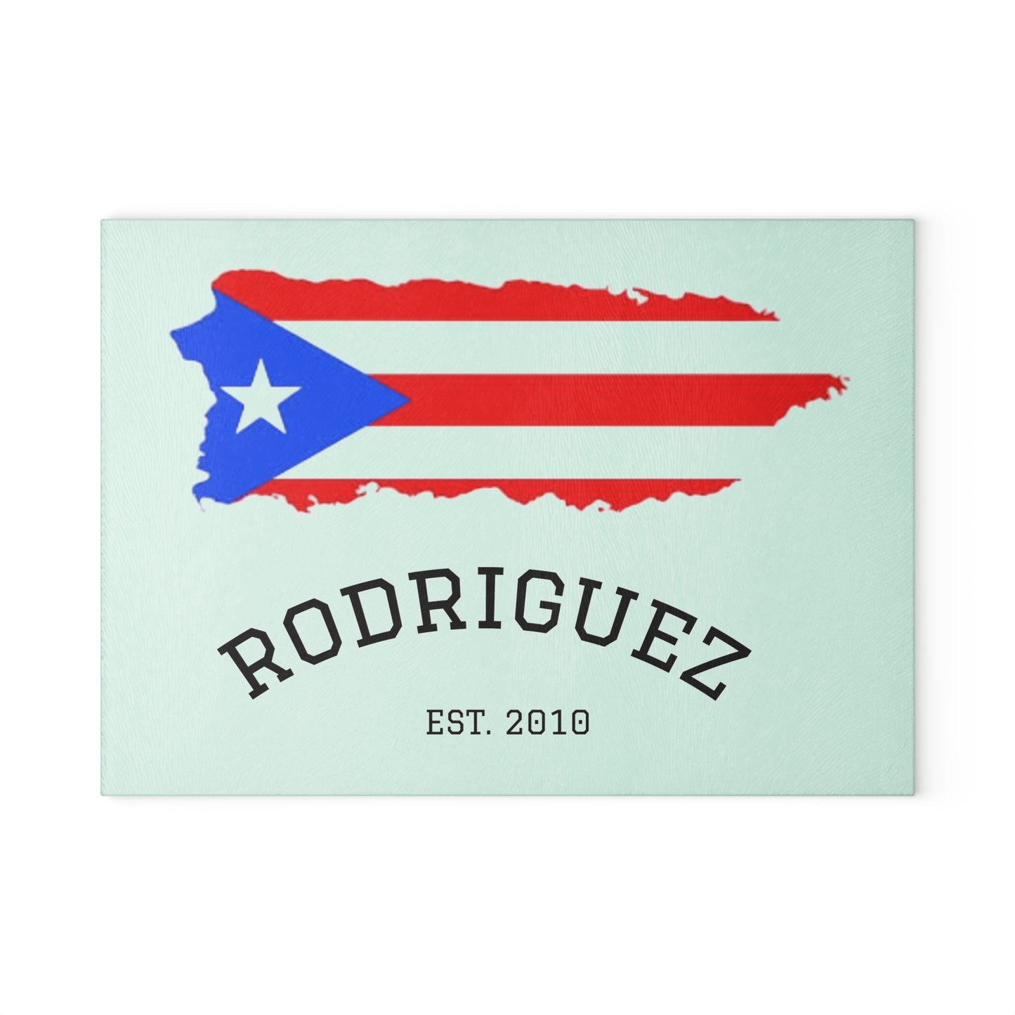 Personalized Puerto Rican Glass Cutting Board, Kitchen Decor, Home Gift, Family Name Board, Cooking Gift, Custom Kitchenware