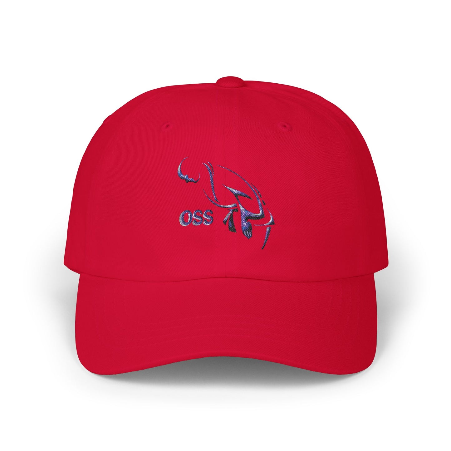 Oss Martial Arts Classic Dad Cap with OSS Design, Casual Sports Hat, Gift for Dad, Summer Accessory, Adjustable White Cap, Trendy Headwear