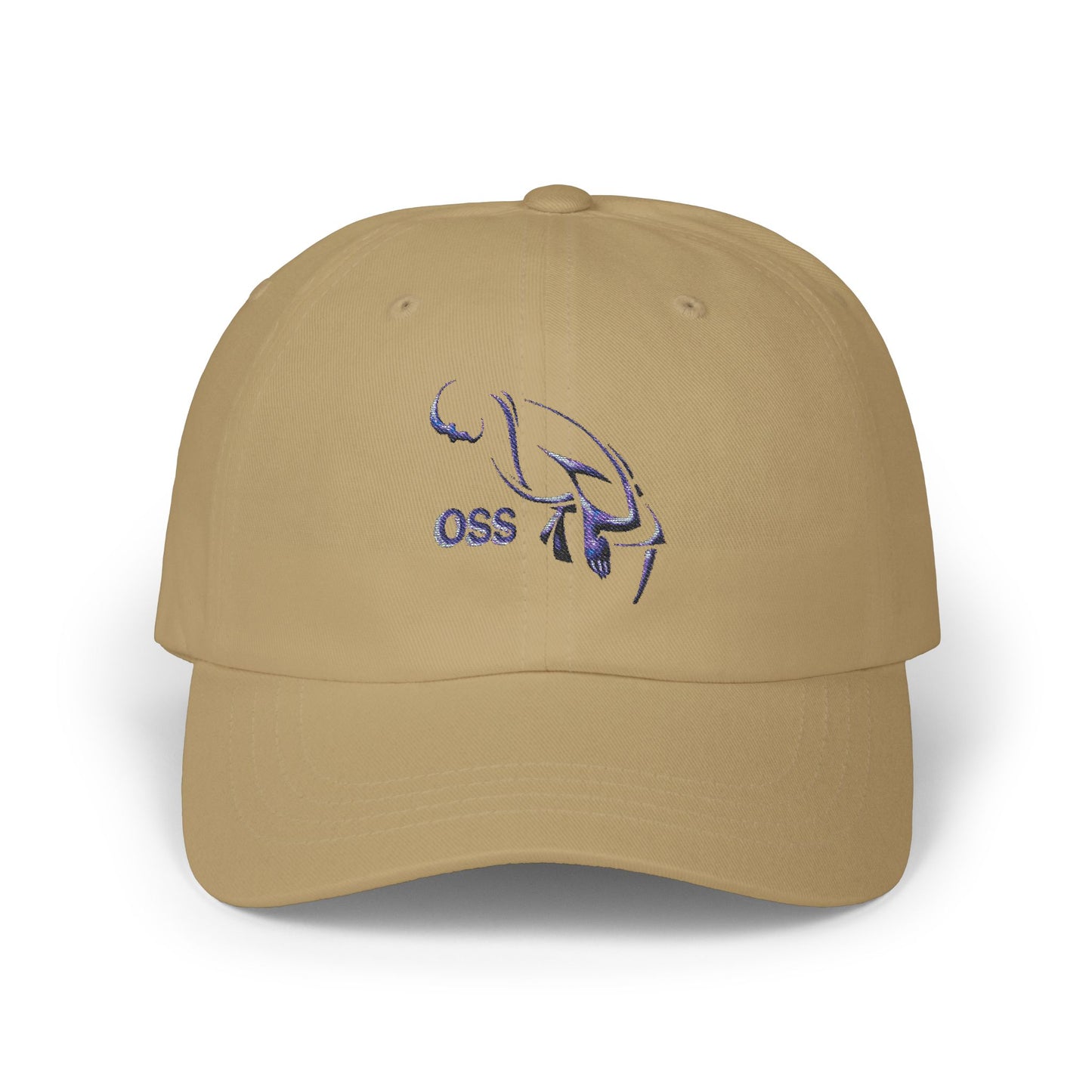 Oss Martial Arts Classic Dad Cap with OSS Design, Casual Sports Hat, Gift for Dad, Summer Accessory, Adjustable White Cap, Trendy Headwear