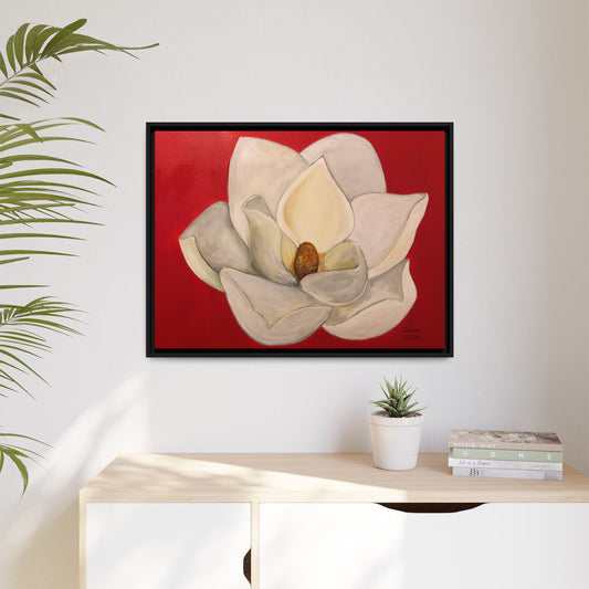 Lotus Flower Different sizes Matte Canvas, Black Frame