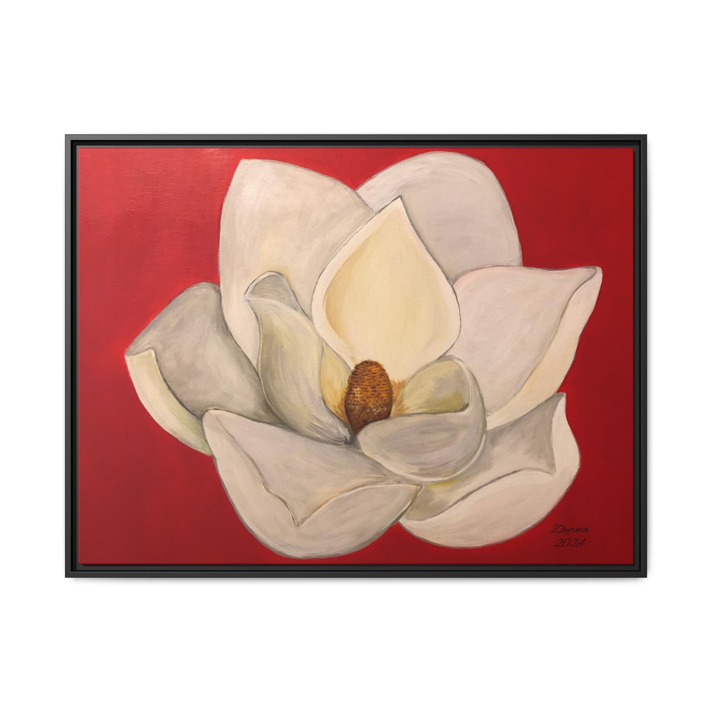 Lotus Flower Different sizes Matte Canvas, Black Frame