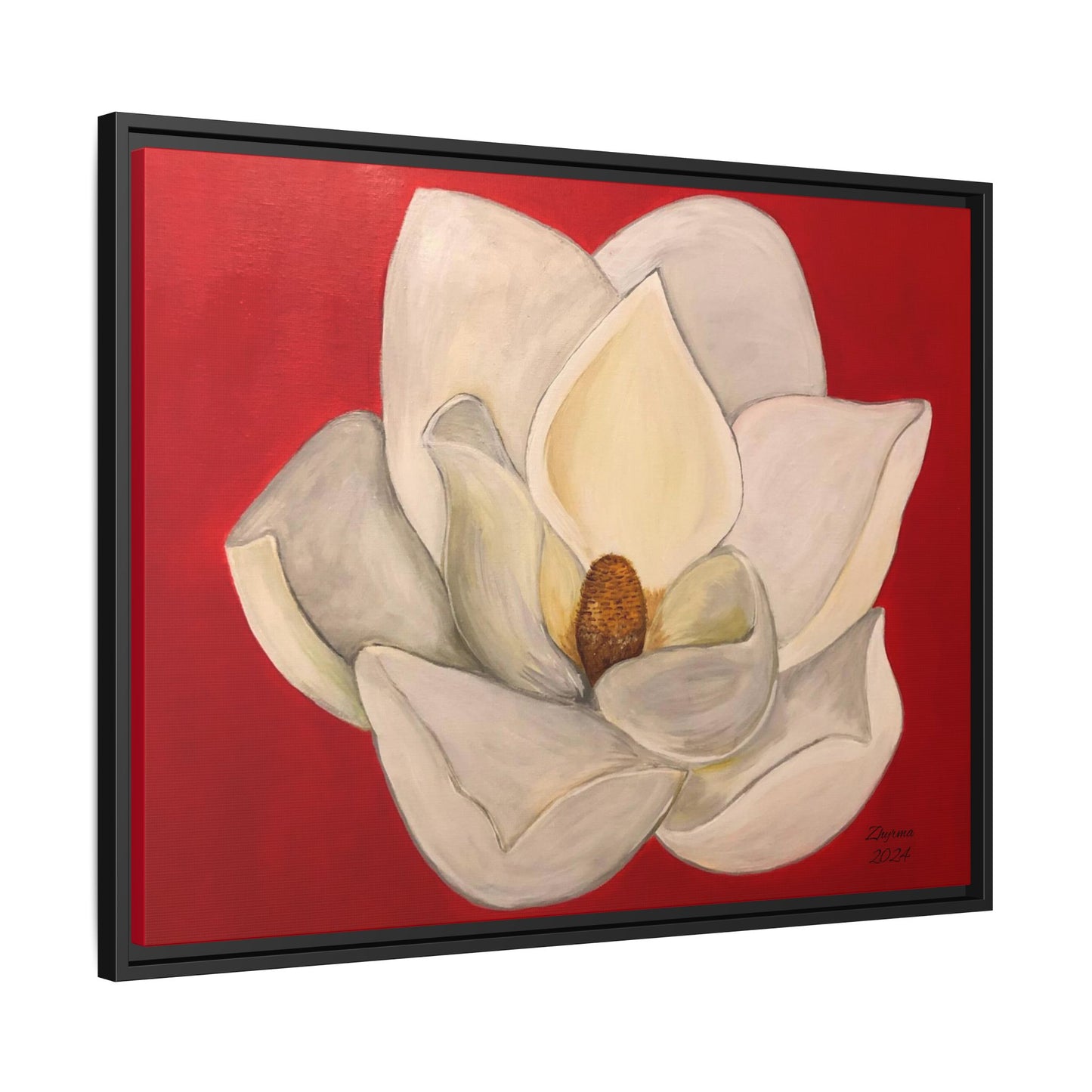 Lotus Flower Different sizes Matte Canvas, Black Frame