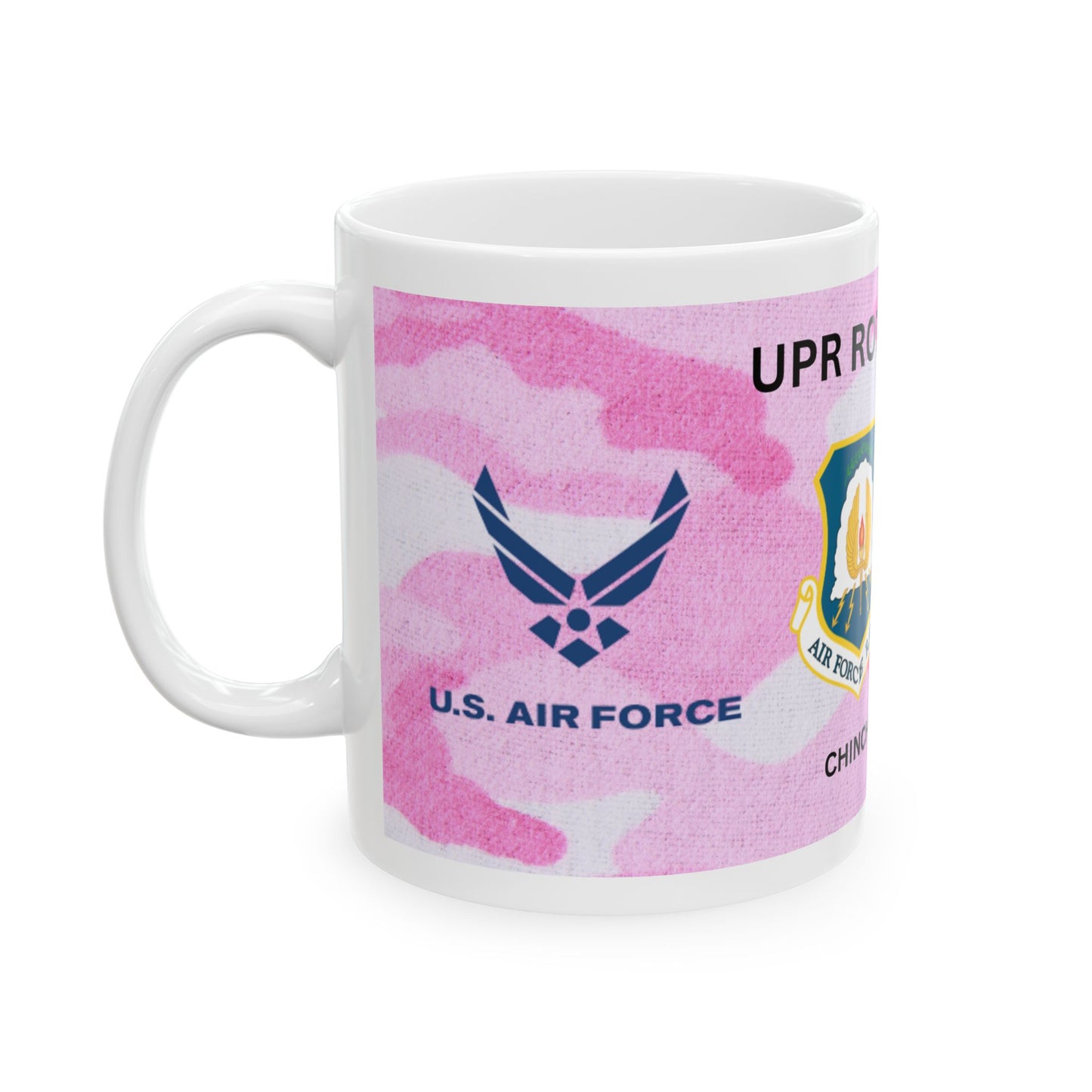 UPR ROTC Alumni CHINCHORREO 2025 Ceramic Mug - Pink Camo Design, 11oz & 15oz, Gift for Military Families, College Graduates, ROTC Events, Custom Mug