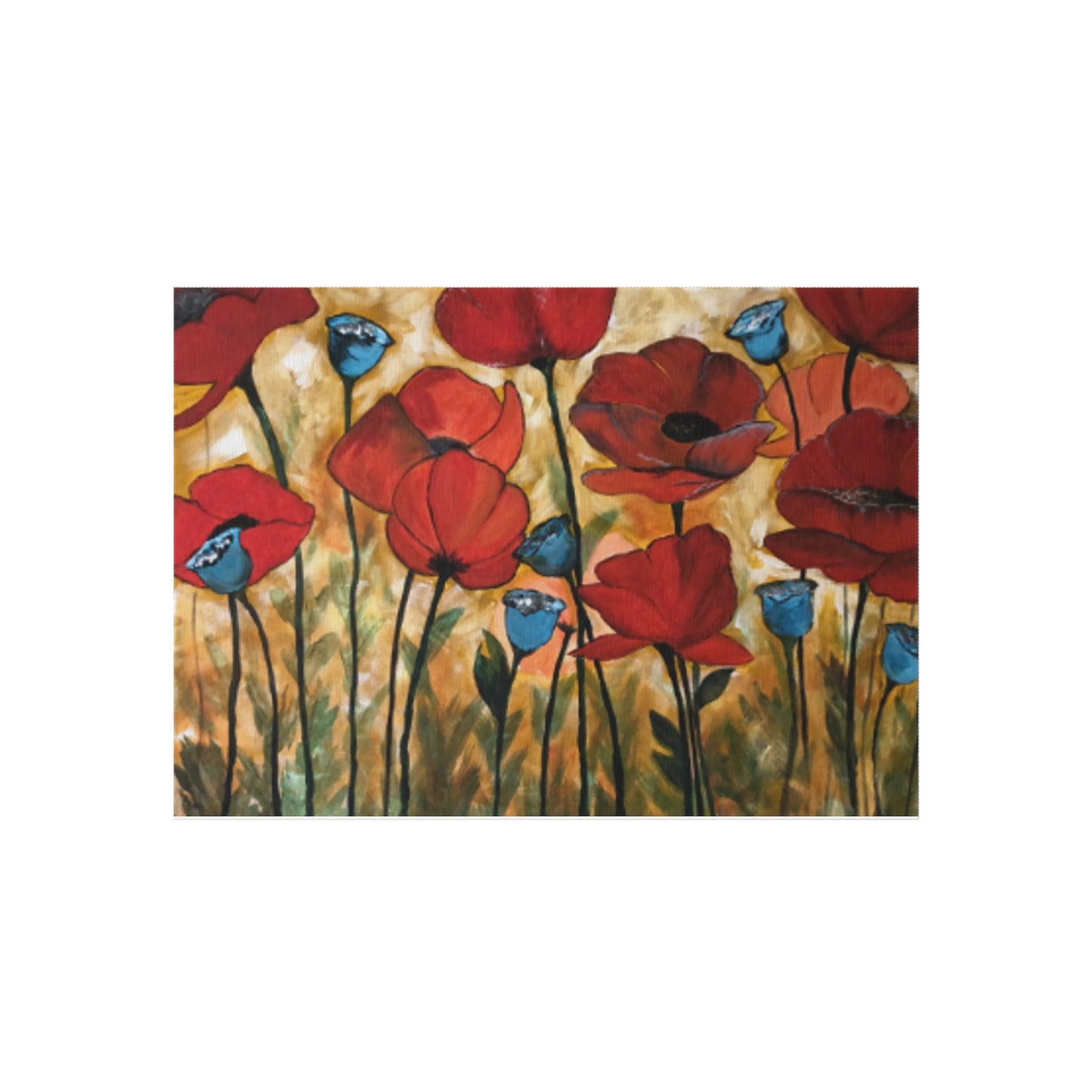Field of poppies Outdoor Rug