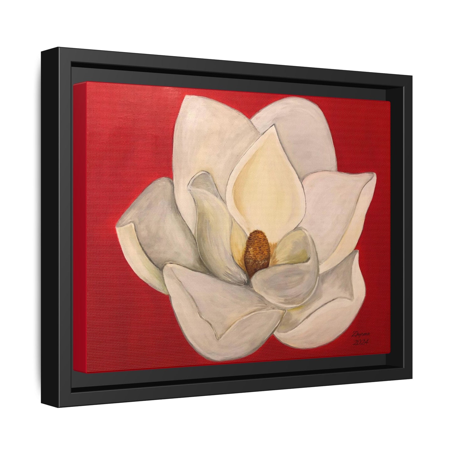 Lotus Flower Different sizes Matte Canvas, Black Frame