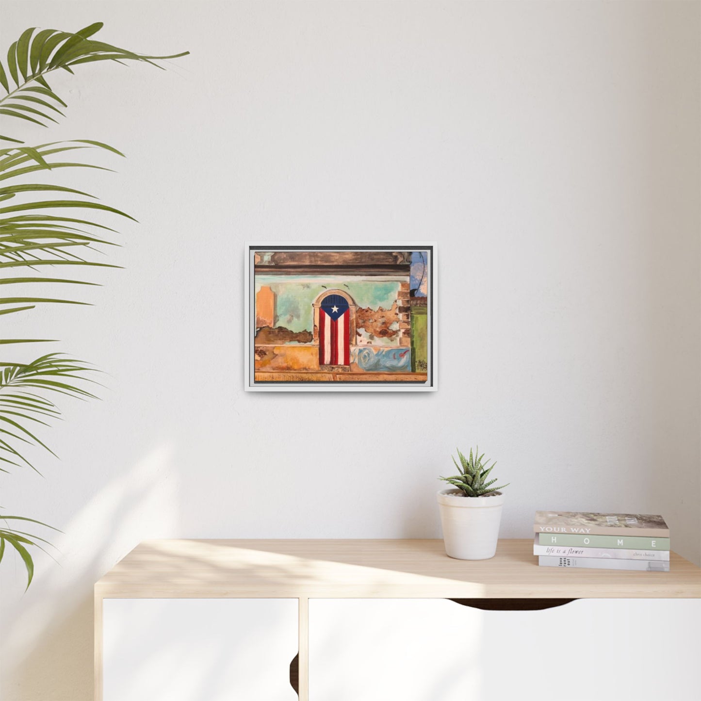 Framed Matte Canvas Print of Puerto Rican Doorway, Wall Art, Home Decor, Gift for Art Lovers, Puerto Rico Inspired Art