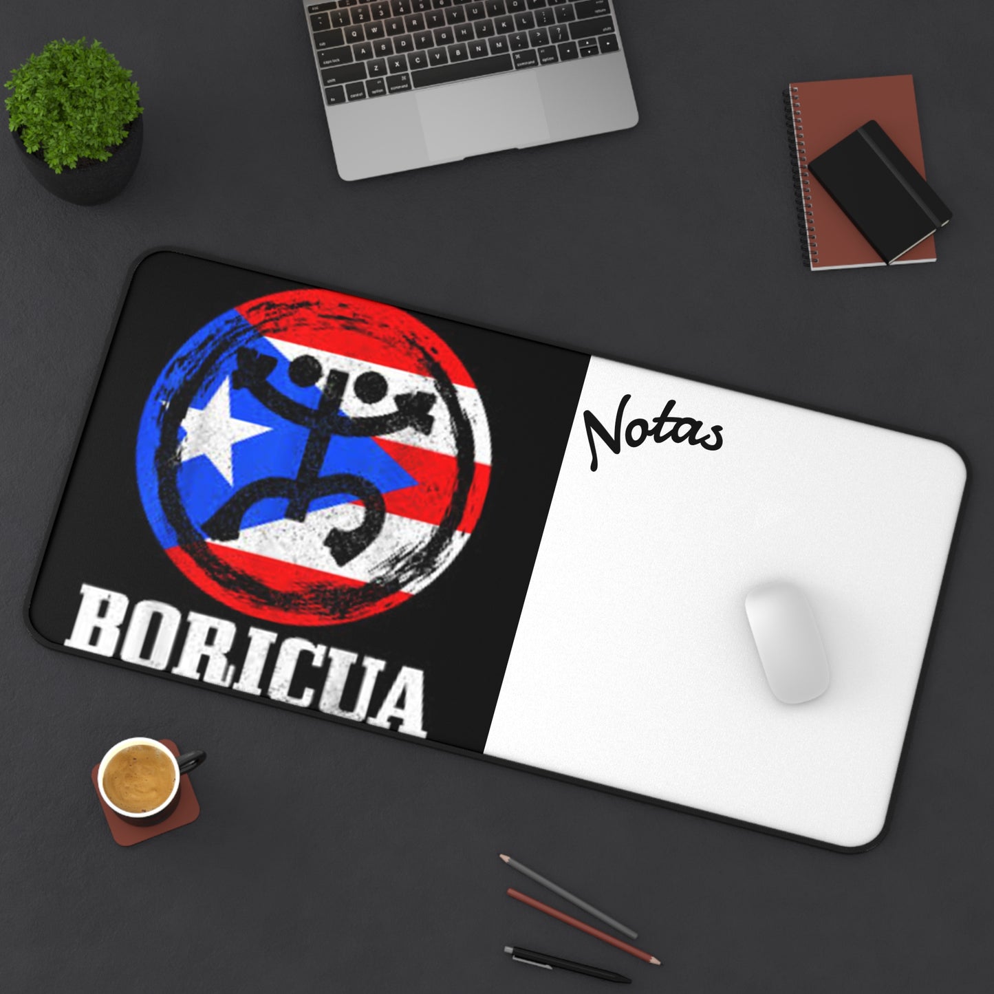 Boricua Desk Mat, Inspirational Desk Pad, Office Decor, Puerto Rican Pride Gift, Home Office Accessory, Creative Workspace
