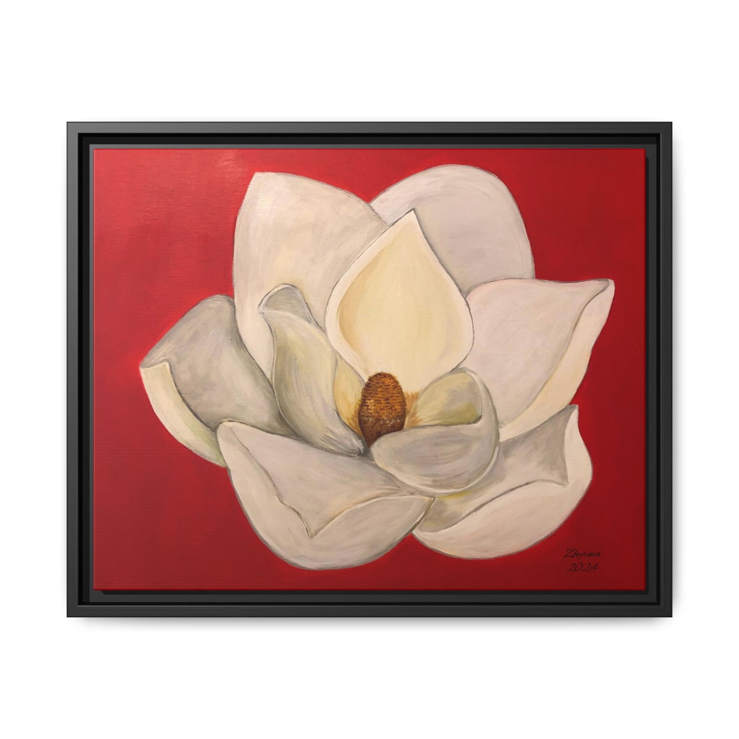 Lotus Flower Different sizes Matte Canvas, Black Frame