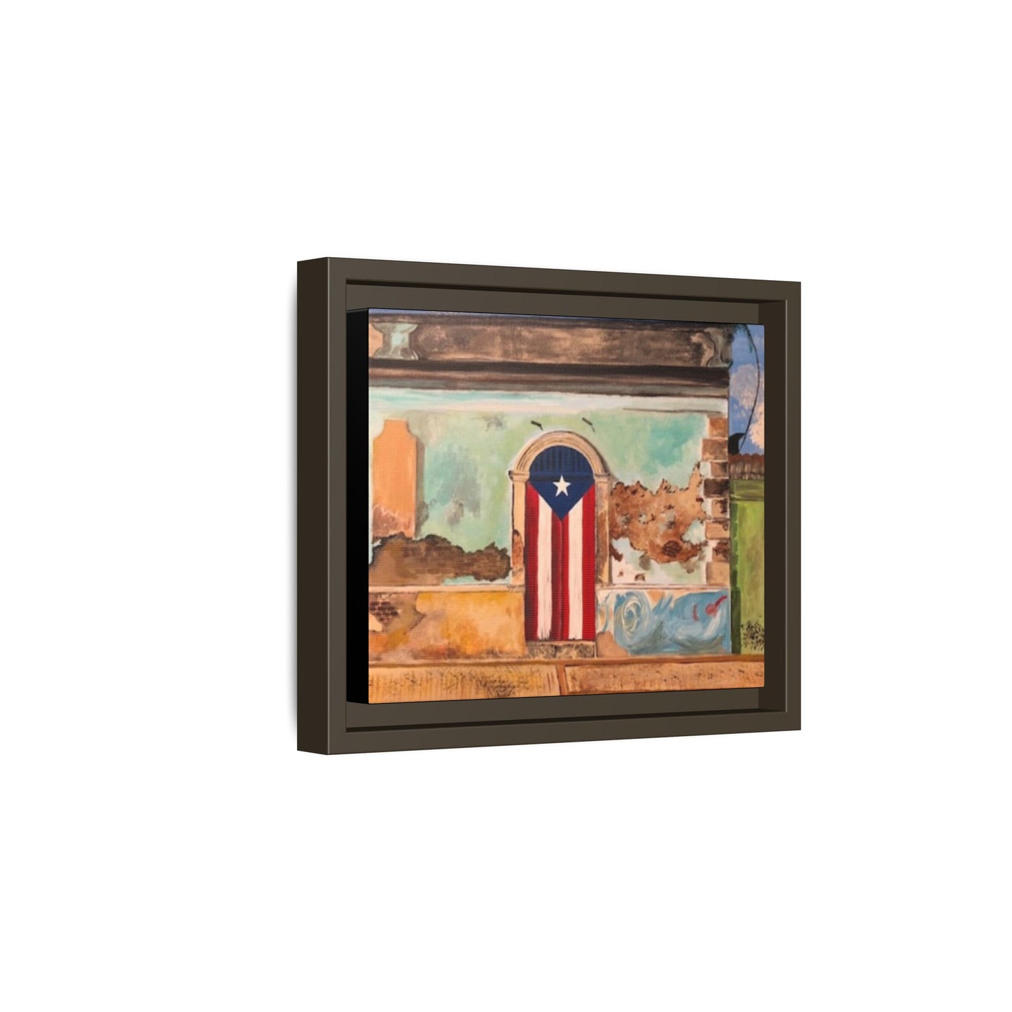 Framed Matte Canvas Print of Puerto Rican Doorway, Wall Art, Home Decor, Gift for Art Lovers, Puerto Rico Inspired Art